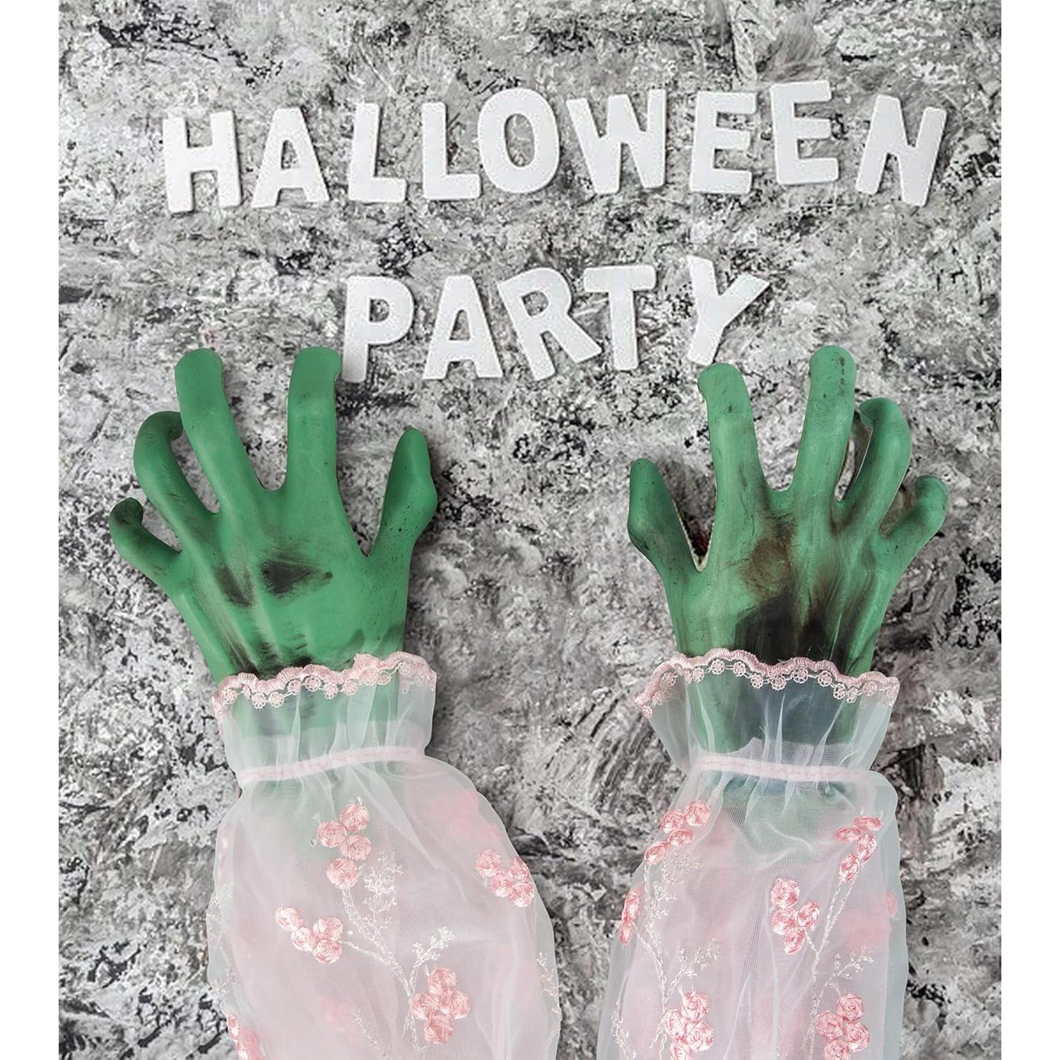 Manos de Esqueleto de Halloween SUNREEK 33.5x13 cm Realistas