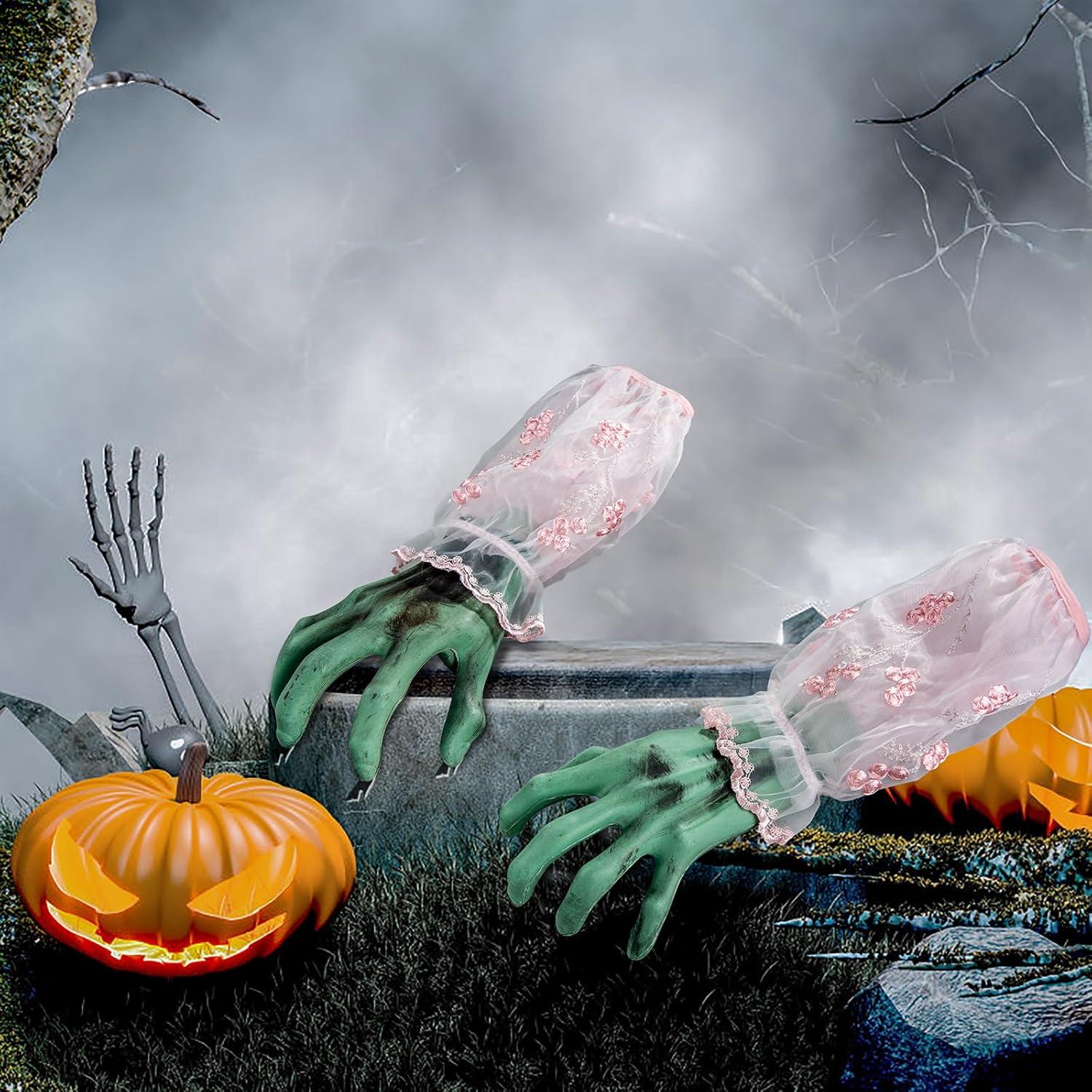 Manos de Esqueleto de Halloween SUNREEK 33.5x13 cm Realistas