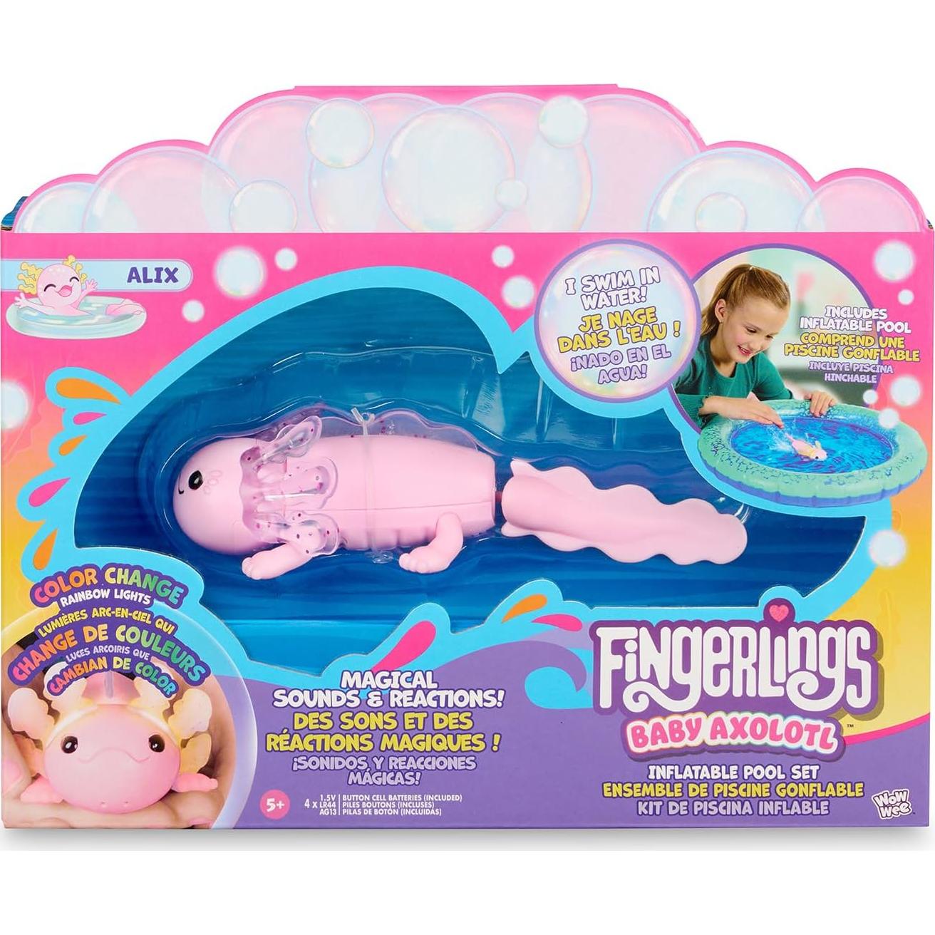 Axolote Bebé Interactivo WowWee Alix con Piscina Inflable