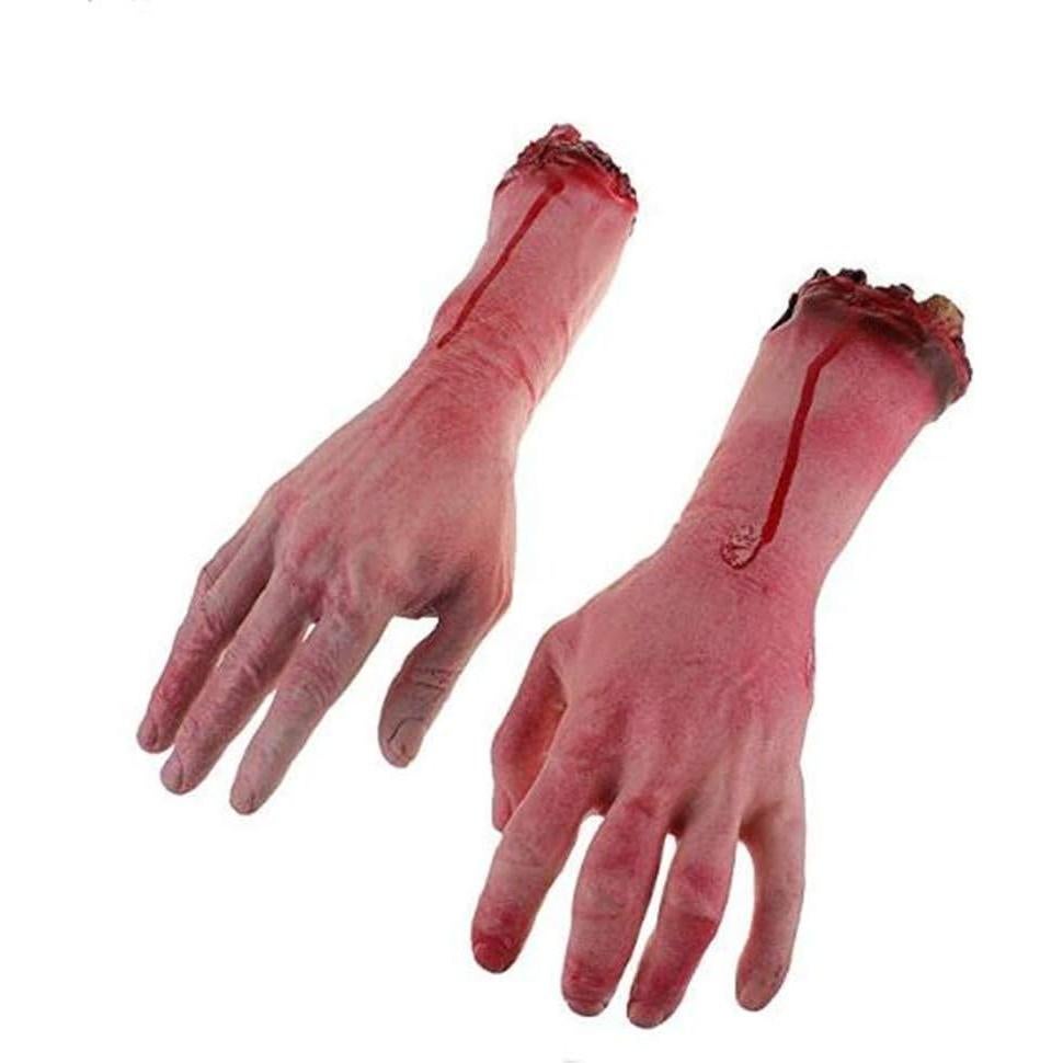 Par de Manos Falsas Sangrientas Halloween LINJIN 2 Piezas