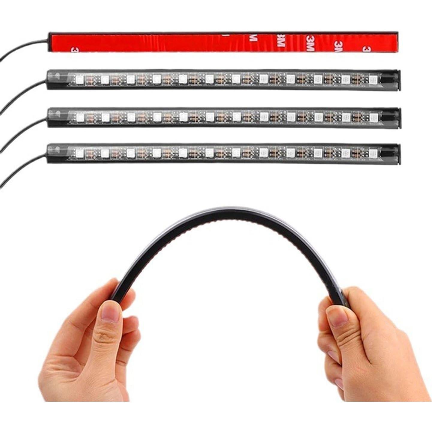 Luces LED interiores para coche Leiboow 4 piezas RGB 48 LEDs