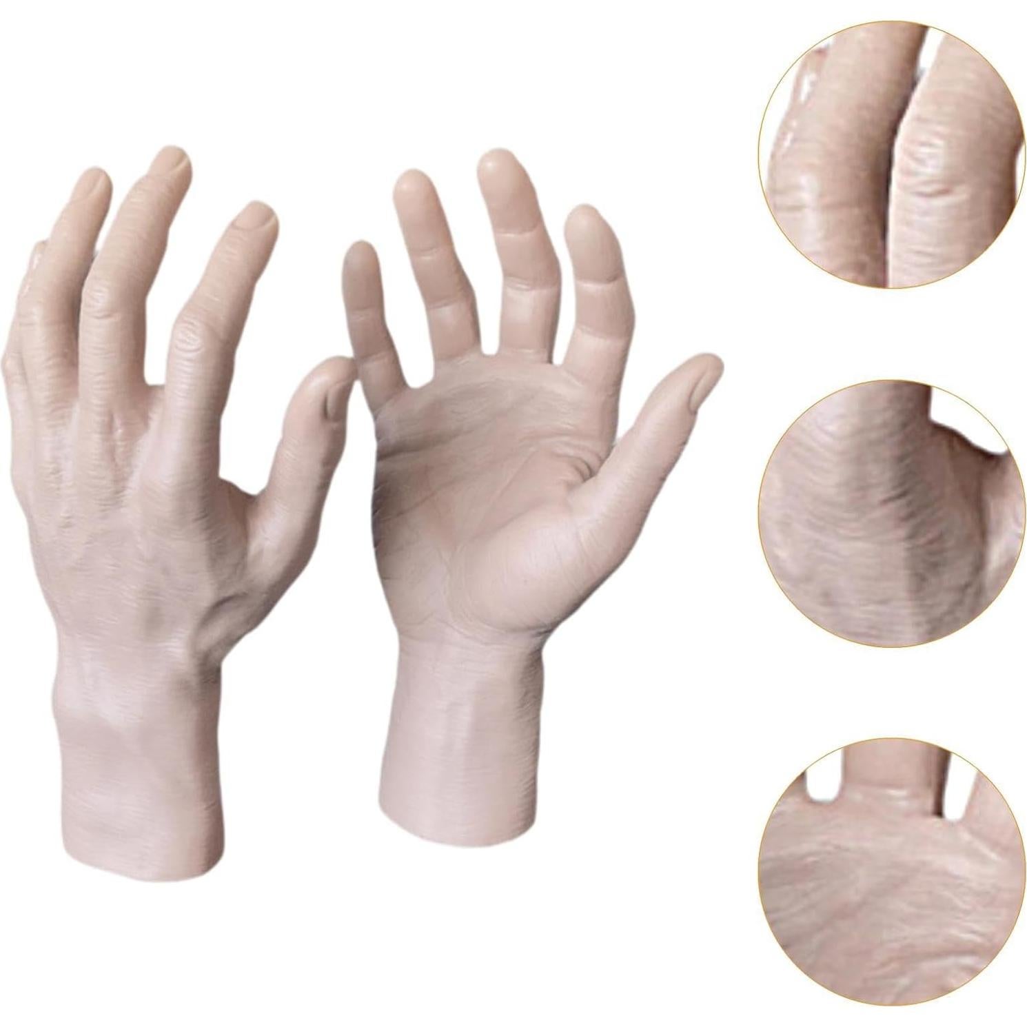 Manos Falsas Realistas Aosekaa para Halloween - 14x26cm