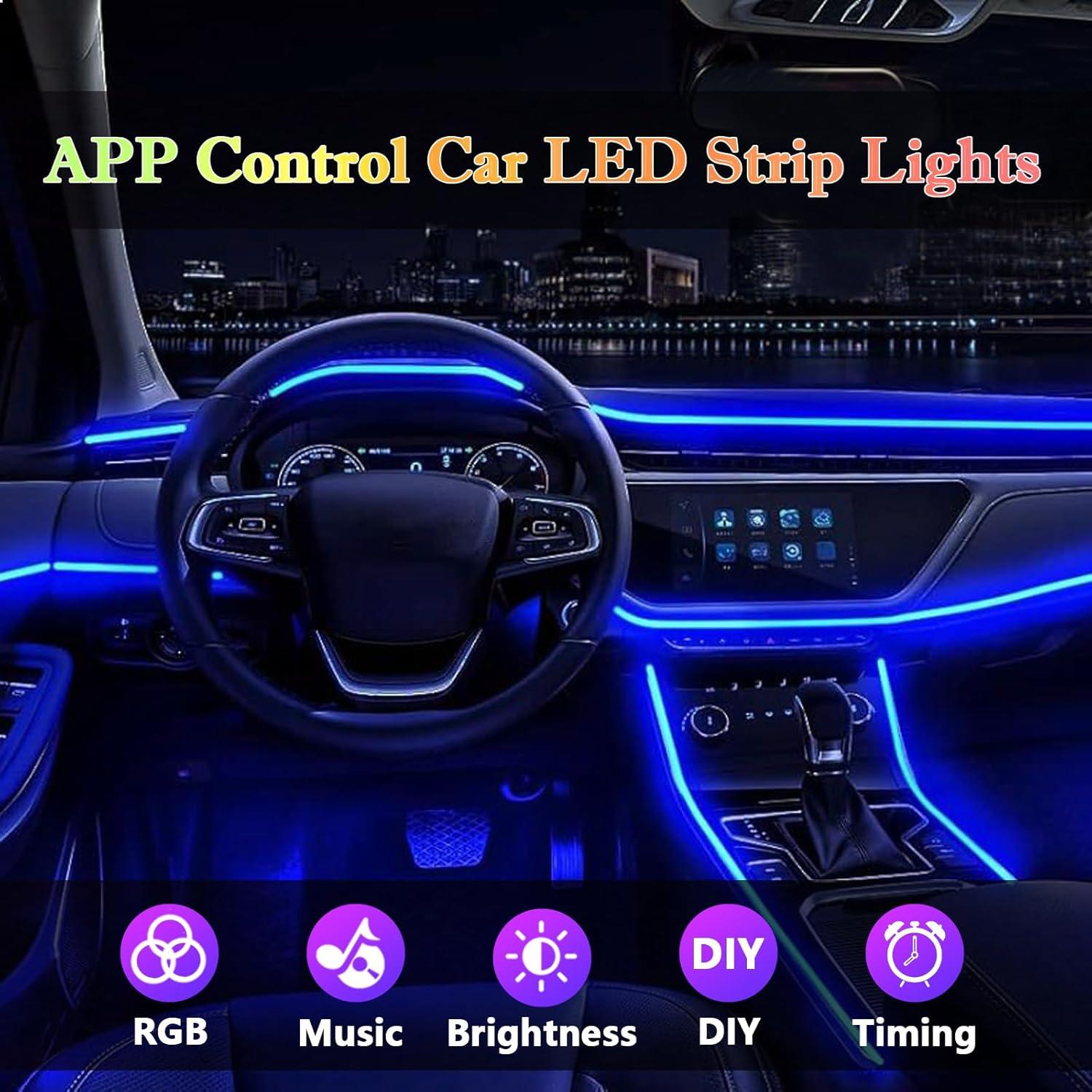 Luces LED de tira DEHERANE para coche RGB 800 cm Bluetooth