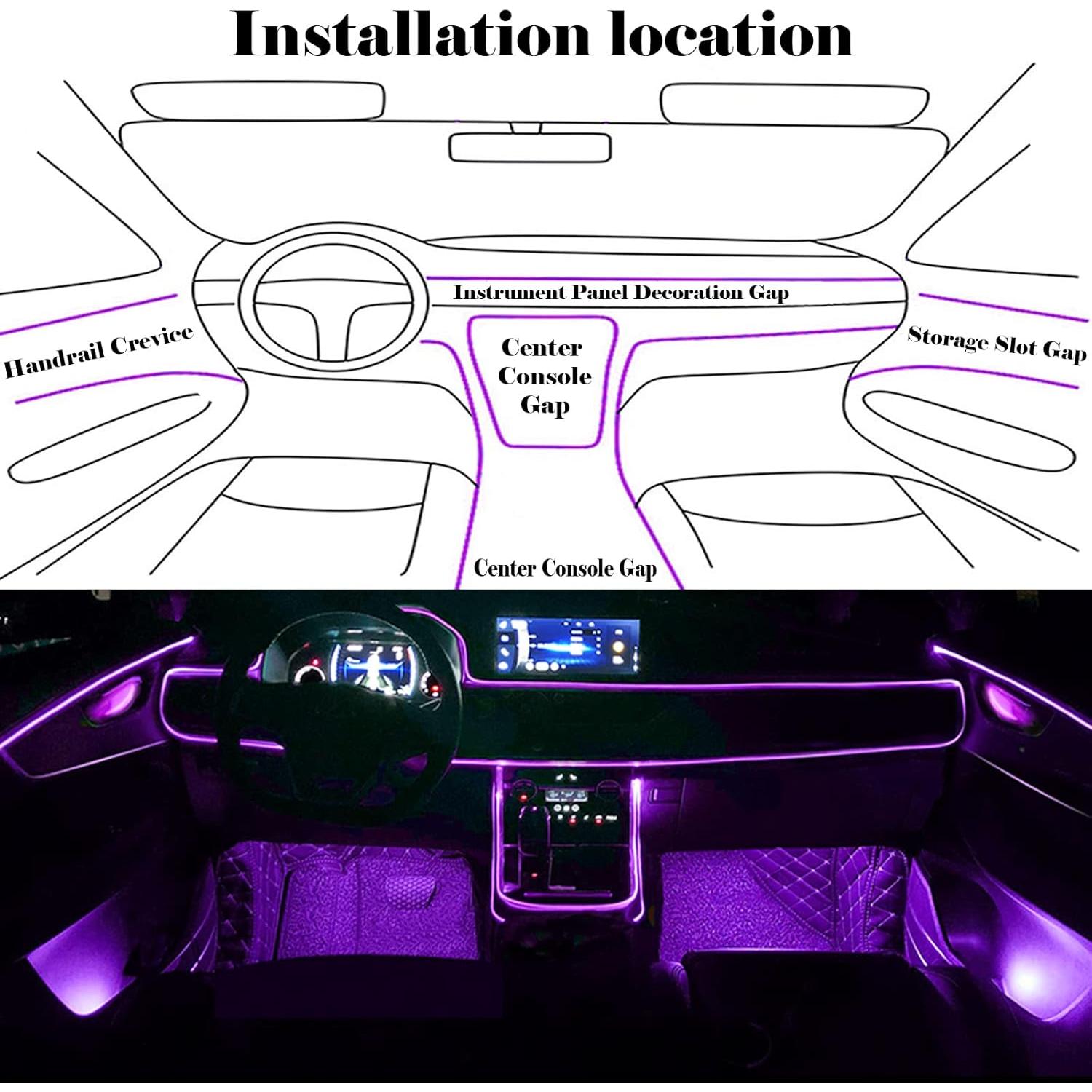 Luces LED de tira DEHERANE para coche RGB 800 cm Bluetooth