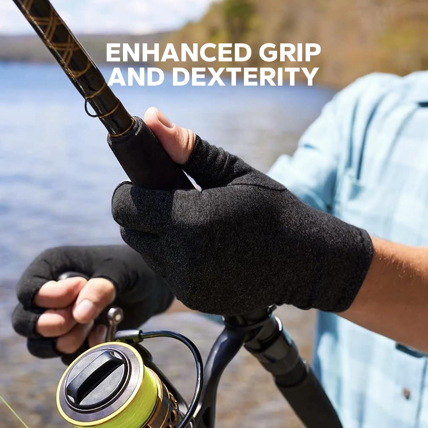 Guantes de compresión algodón para artritis Unisex Mediano Negro