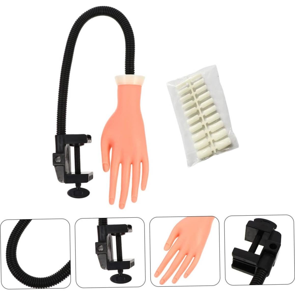 Juego de 100 Uñas Falsas y Mano de Práctica Beavorty 84x9cm