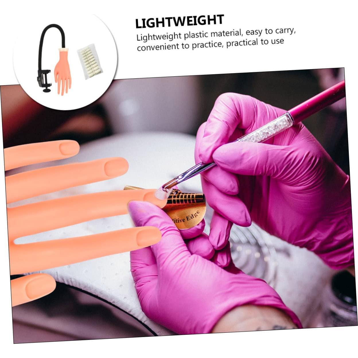 Juego de 100 Uñas Falsas y Mano de Práctica Beavorty 84x9cm