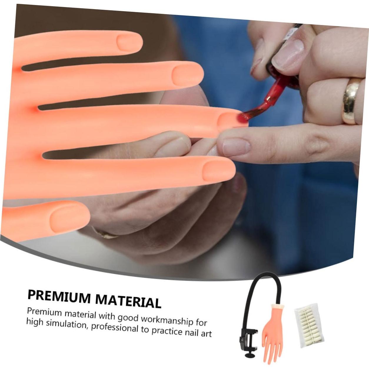 Juego de 100 Uñas Falsas y Mano de Práctica Beavorty 84x9cm