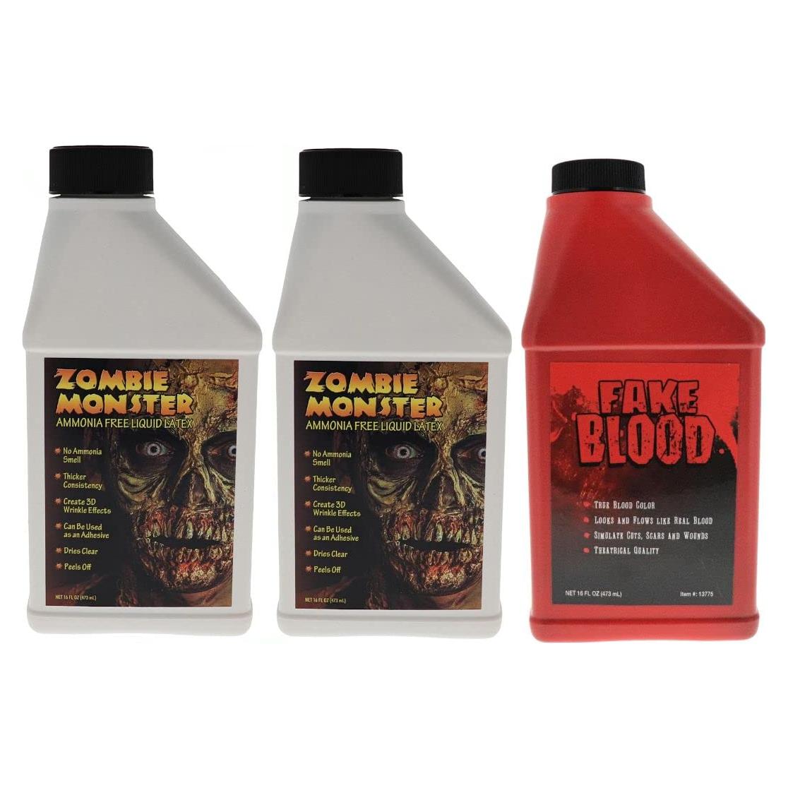 FX Zombie Láttex Líquido Sin Amoníaco + Sangre Falsa 2 Unidades