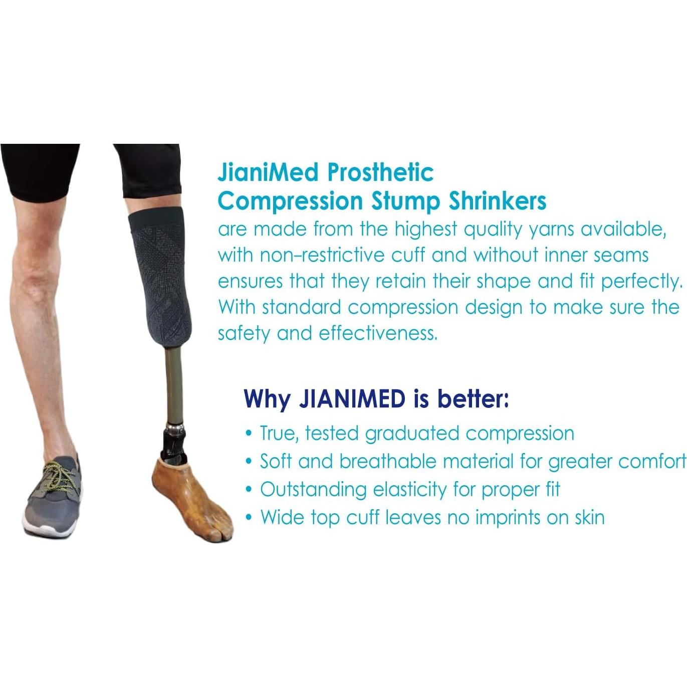 Reductores de muñón protésicos JianiMed XL 40cm compresión 20-30mmHg