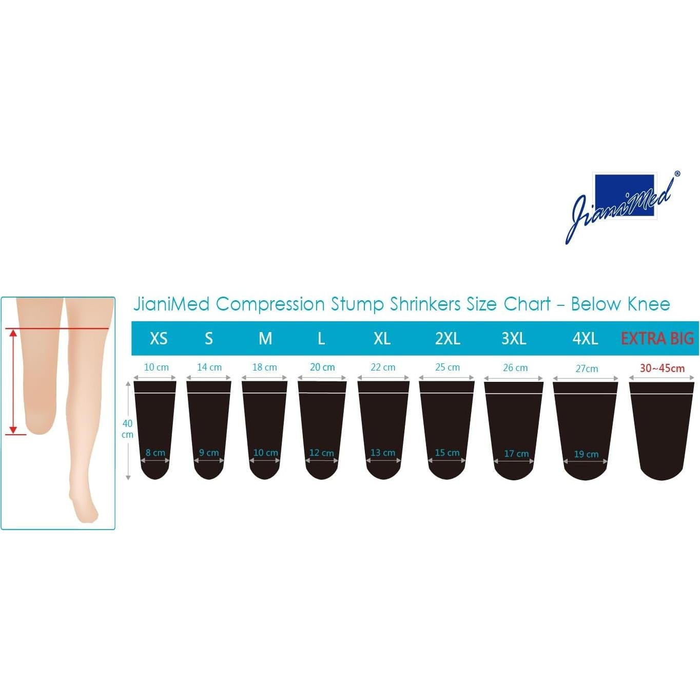 Reductores de muñón protésicos JianiMed XL 40cm compresión 20-30mmHg