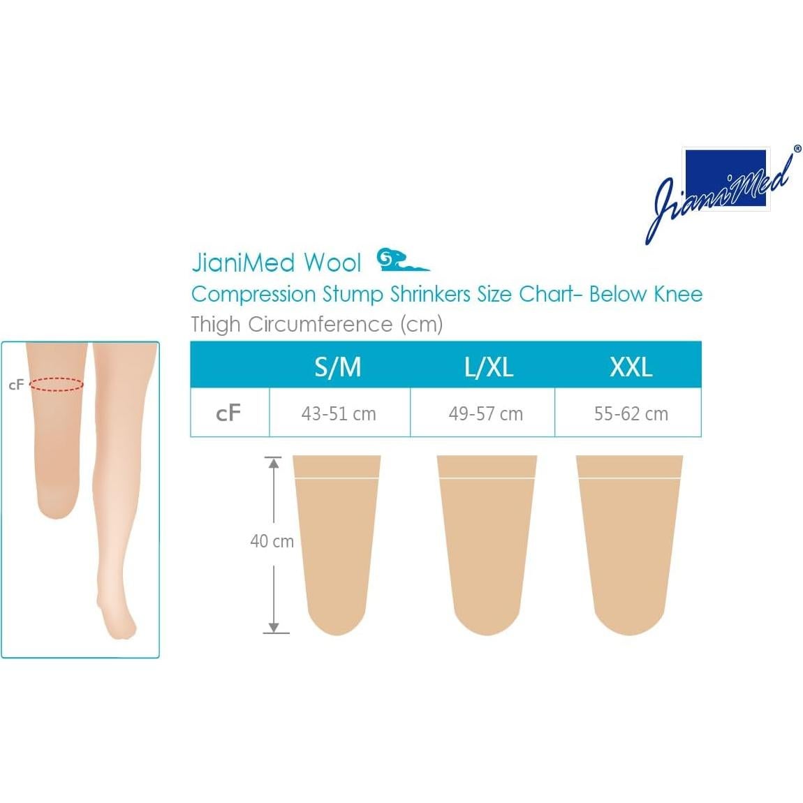 Reductores de muñón protésico JianiMed L/XL 40 cm compresión