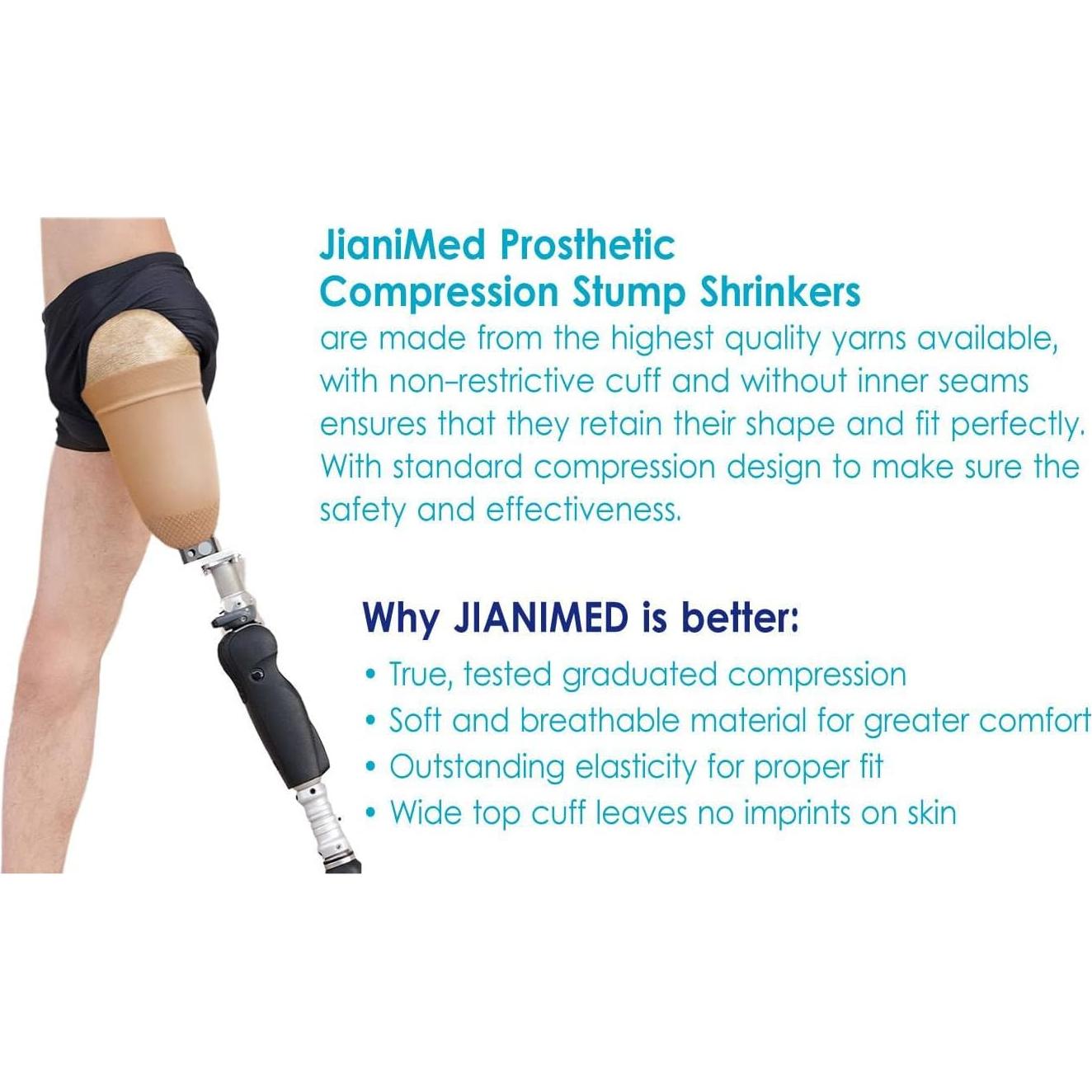 Reductores de muñón JianiMed XL 20-30 mmHg compresión beige
