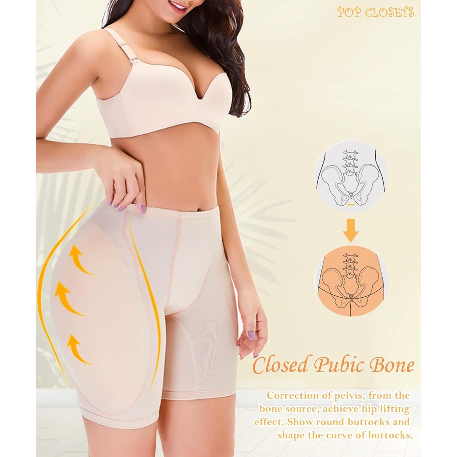 POP CLOSETS Shapewear Mujeres Almohadillas Levantadoras Beige