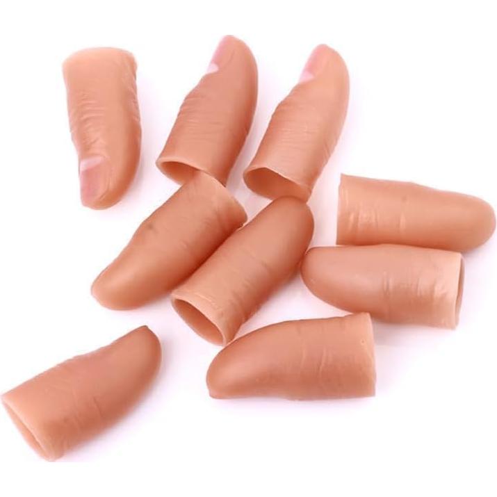 5pcs Fleshcolor Fake Finger Trick Prop,Hard Thumb Tip Finger Fake Magic Tricks,Close up Magic KitsAppear Vanish Magic for Magicians Accessories,Novelty and Gag Toys