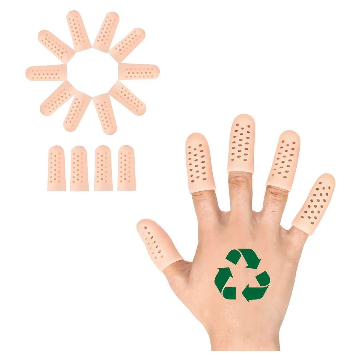 Fundas de Dedo de Gel JWHOO 14PCS Transpirables Sin Látex