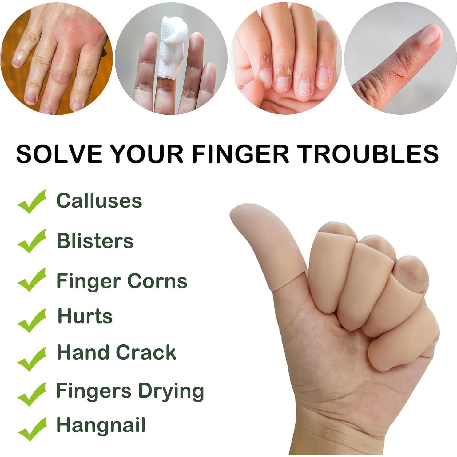 10 Protectores de Dedos de Gel Kris-kikomy para Eczema y Artritis