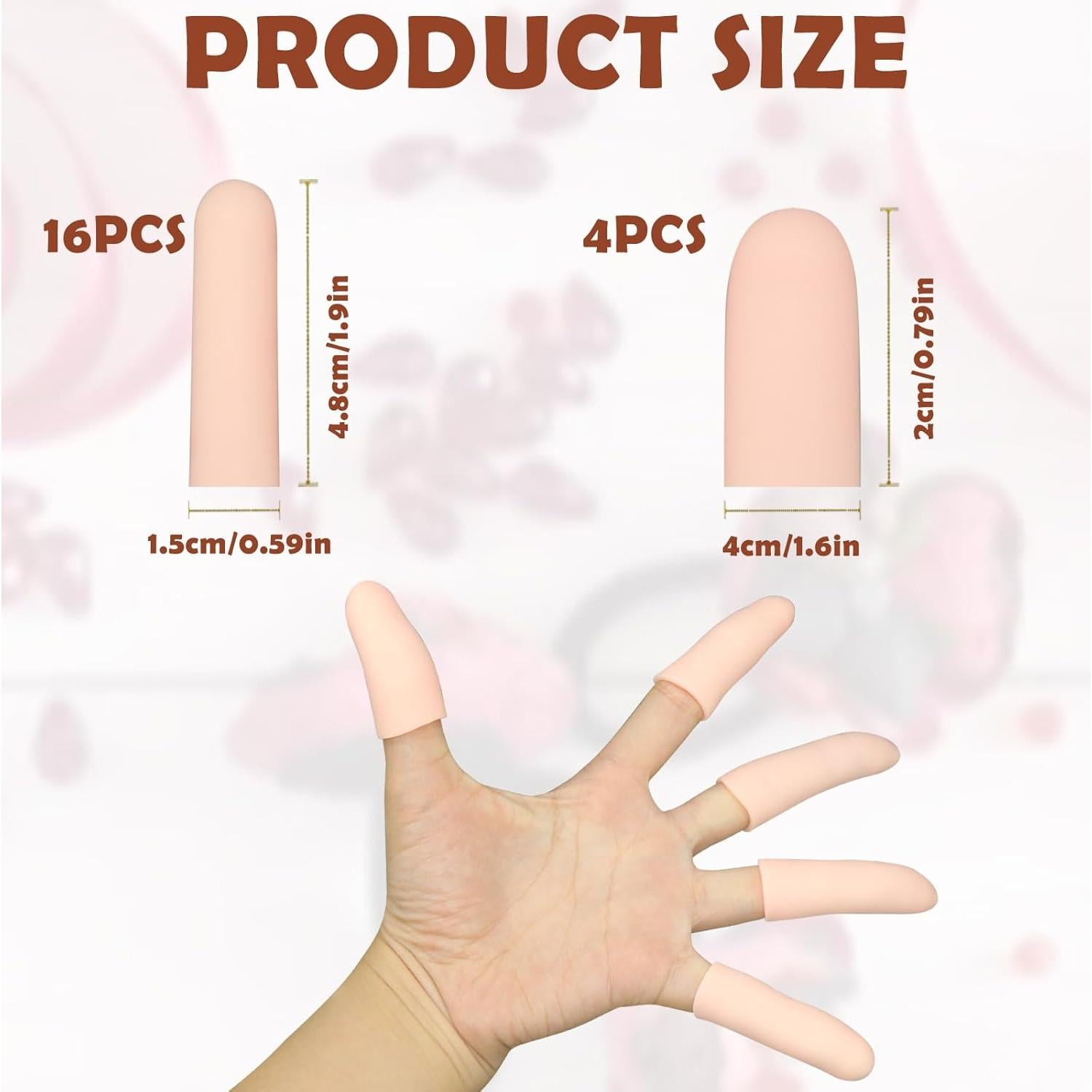 20 Fundas de Gel para Dedos HINGTAI Protección Heridas