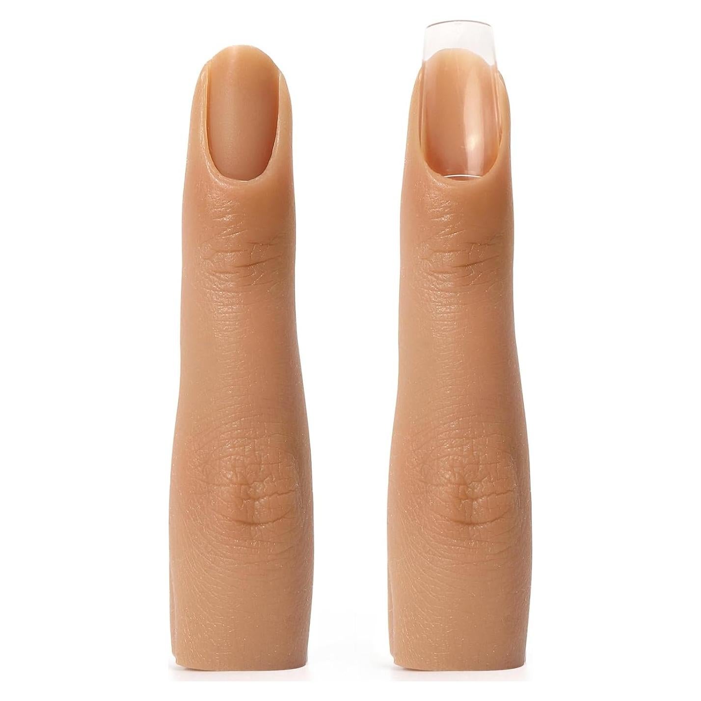 2 Piezas Dedo de Práctica de Silicona para Uñas Acrílicas