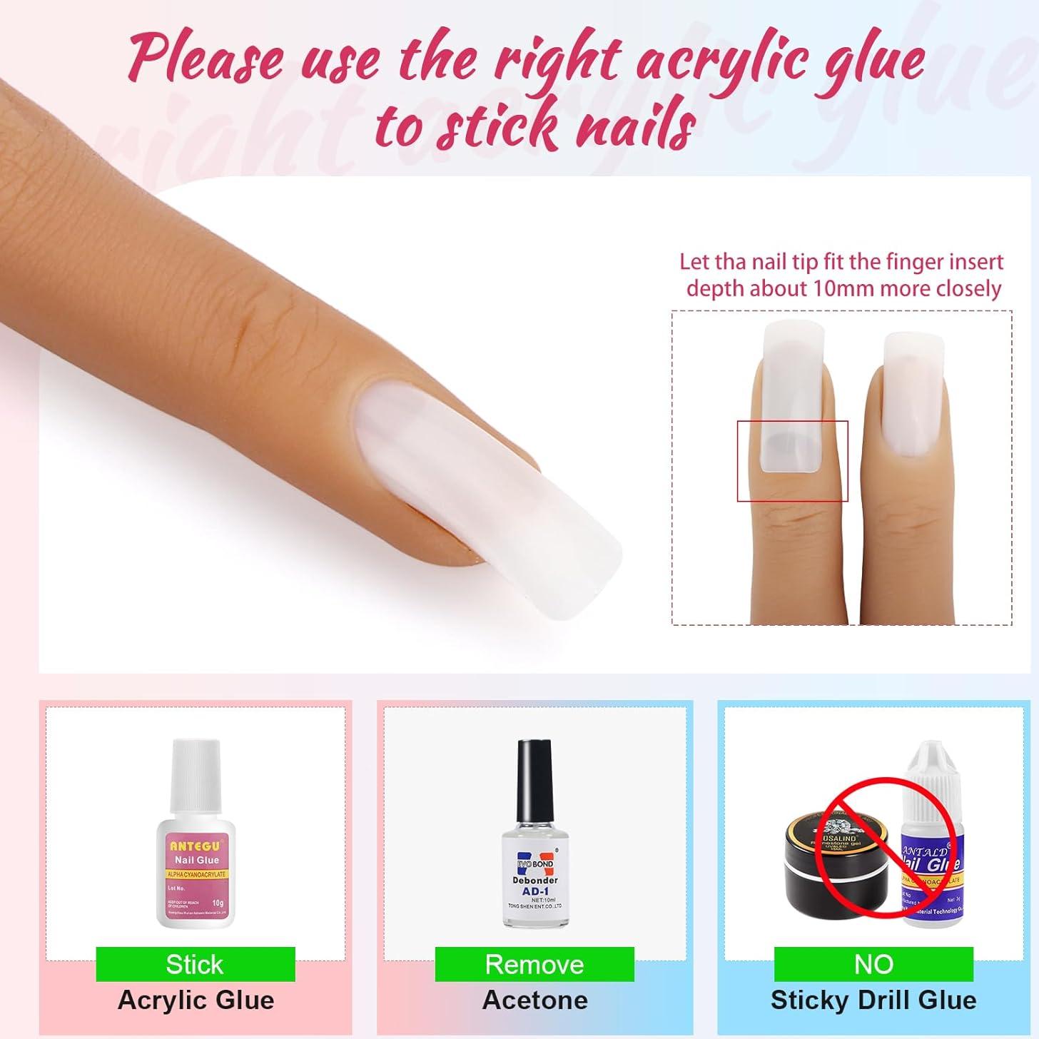 2 Piezas Dedo de Práctica de Silicona para Uñas Acrílicas