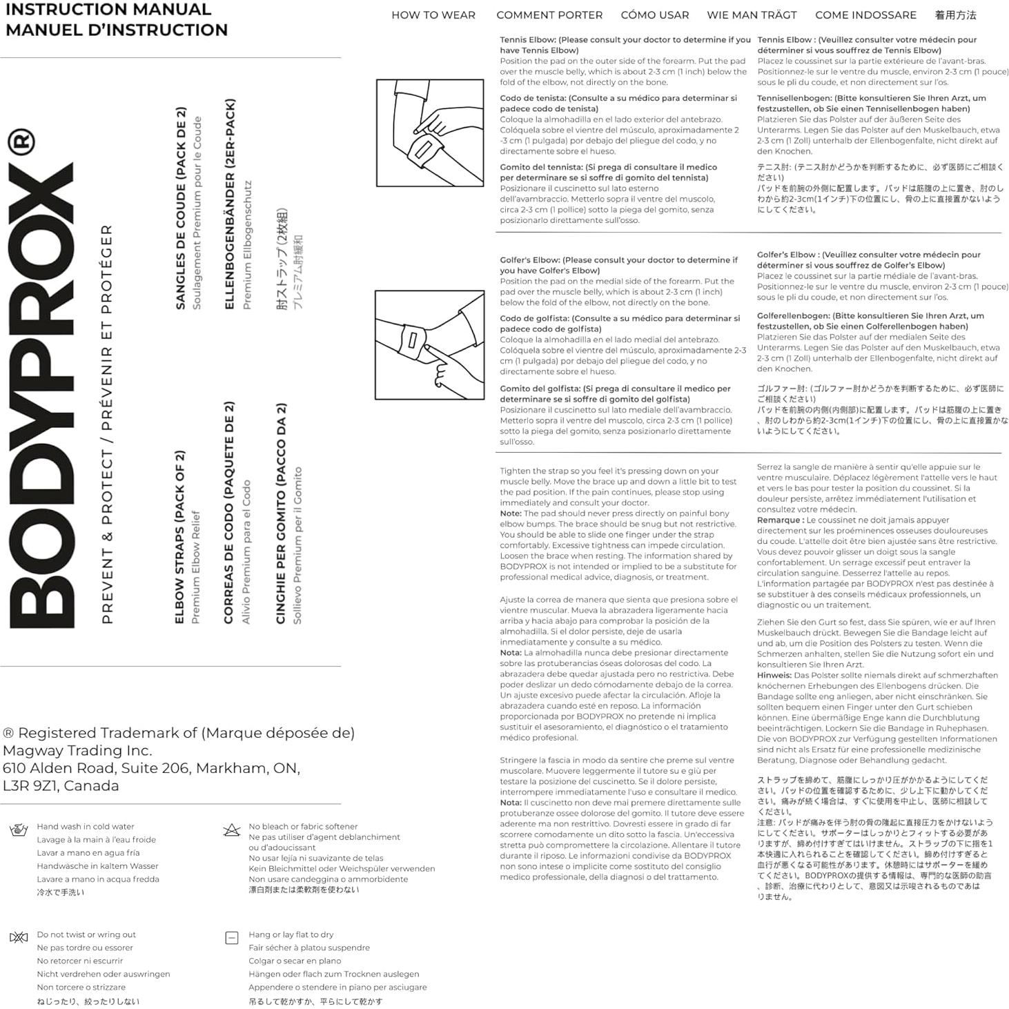 Faja para Codo Bodyprox 2 Piezas Alivio Dolor Tenista