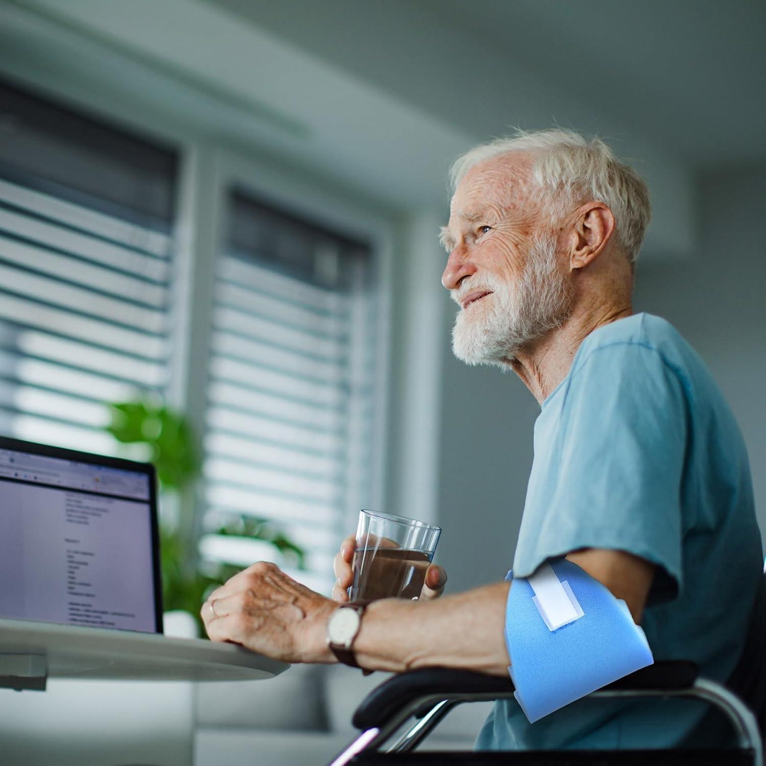 4 Almohadillas para Codo Ajustables Threlaco Azul 15x39 cm