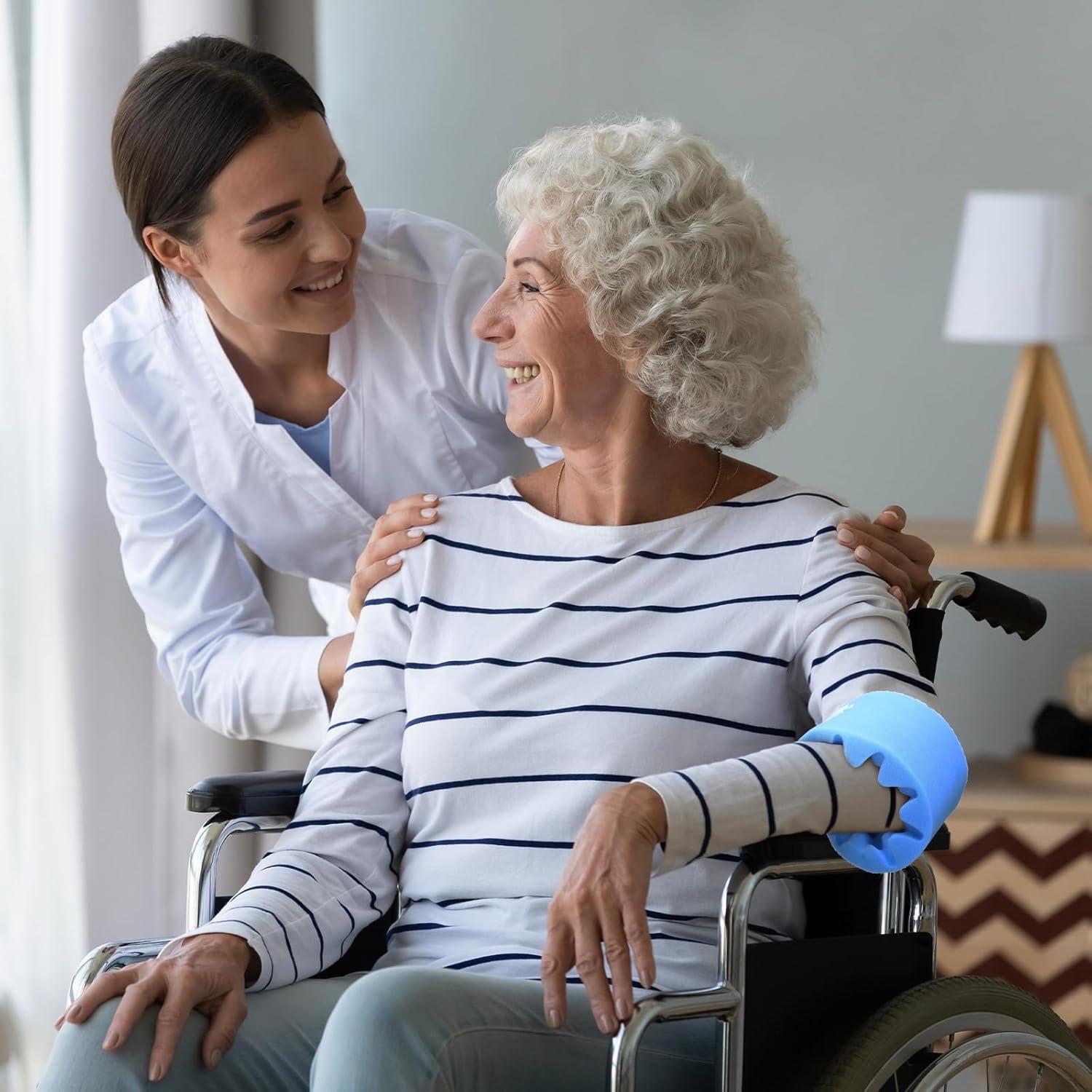 4 Almohadillas para Codo Ajustables Threlaco Azul 15x39 cm