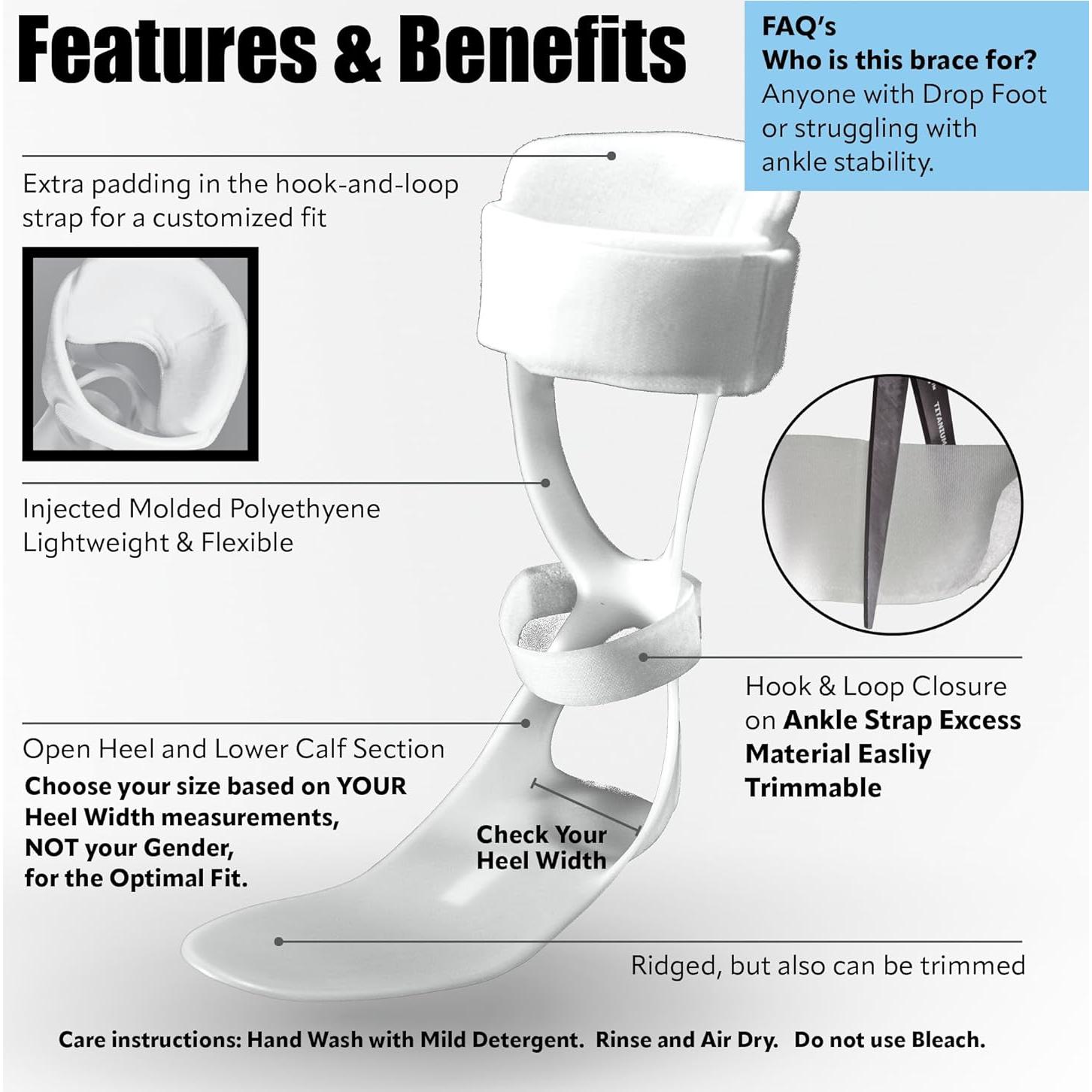 Férula AFO Deluxe Sueca Brace On para pie caído unisex