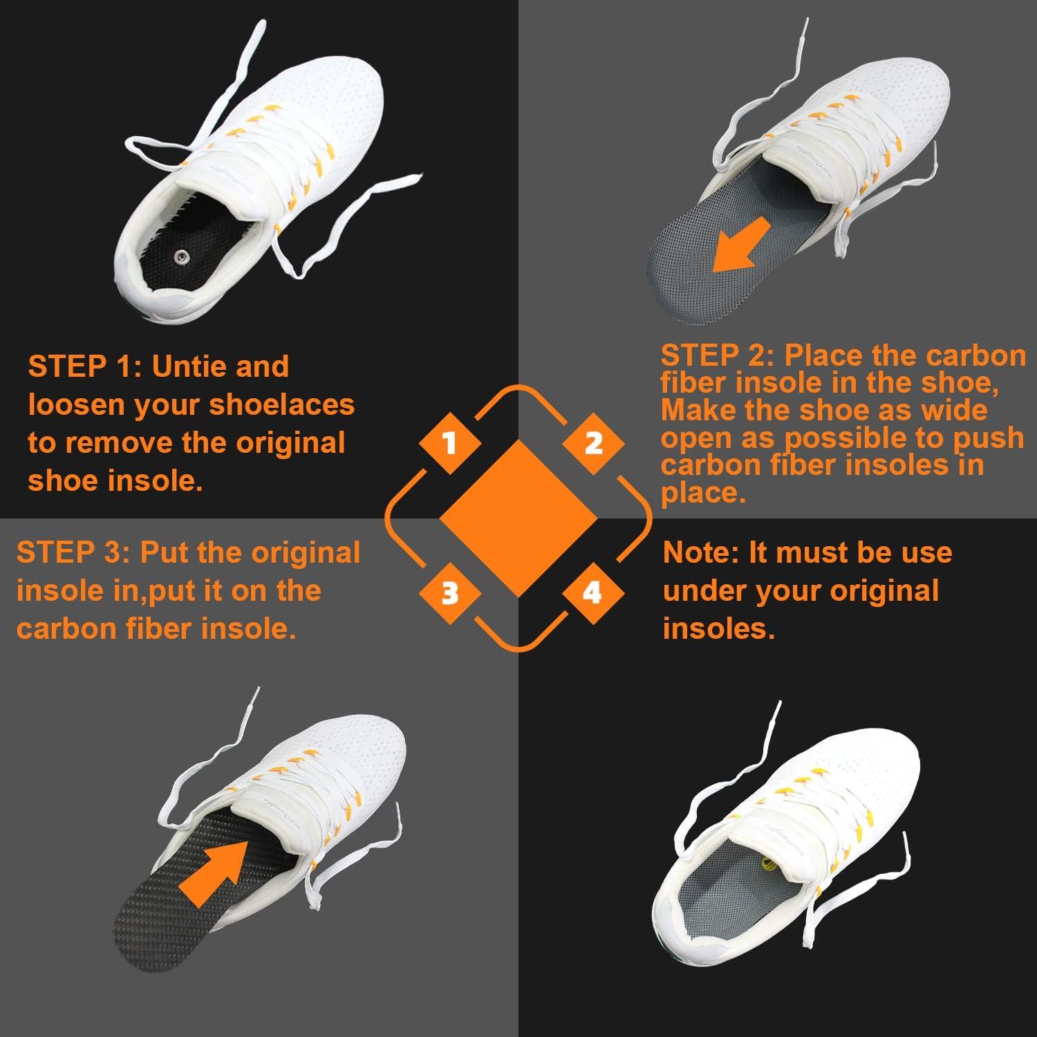 Plantillas de fibra de carbono QRFDTSOQY para alivio del pie