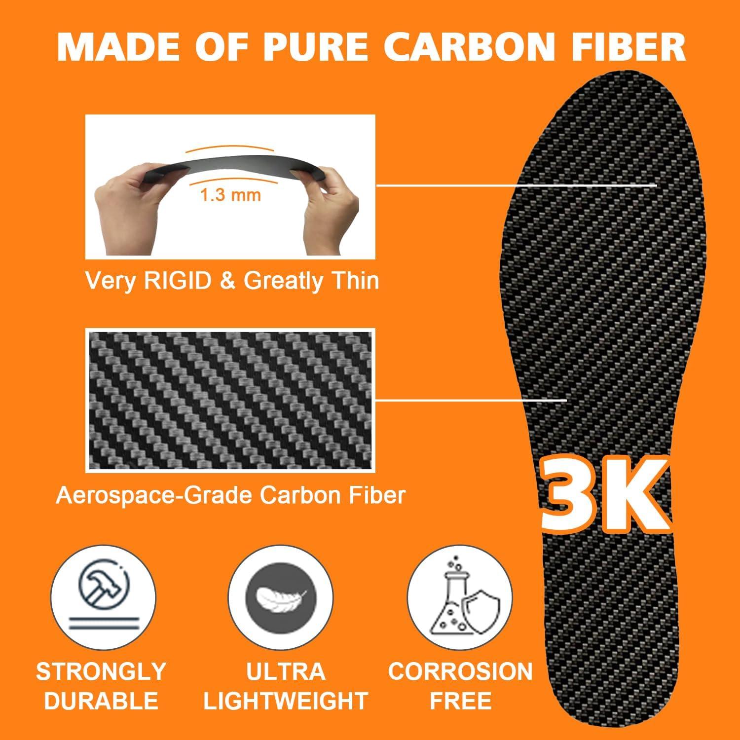 Plantillas de fibra de carbono QRFDTSOQY para alivio del pie