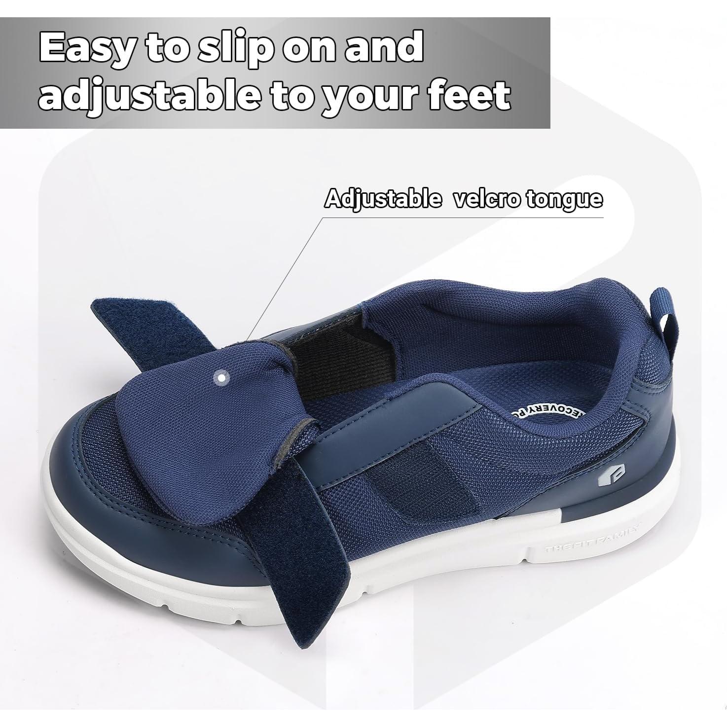 Zapatos Diabéticos FitVille Hombres Ancho Extra Azul 10