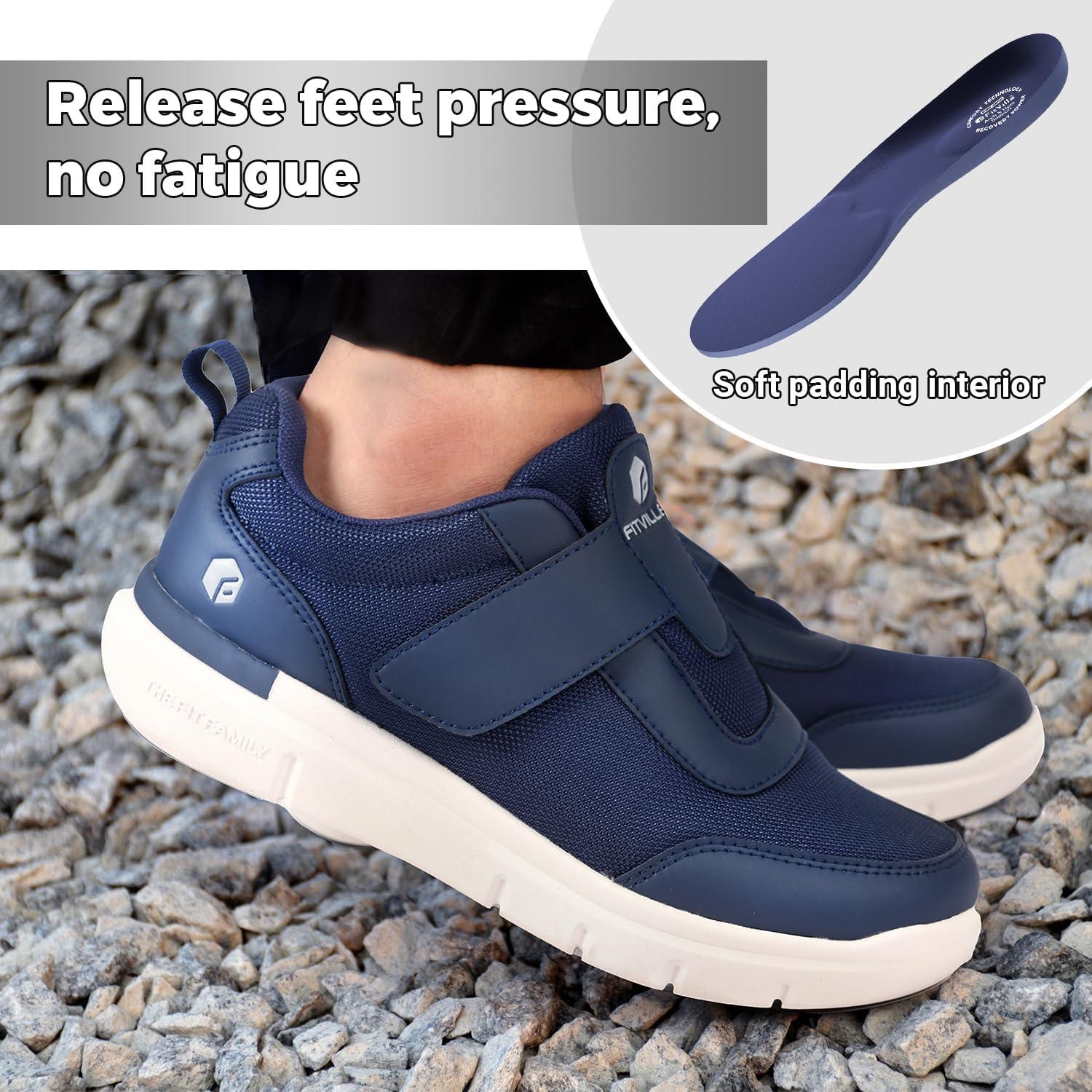 Zapatos Diabéticos FitVille Hombres Ancho Extra Azul 10