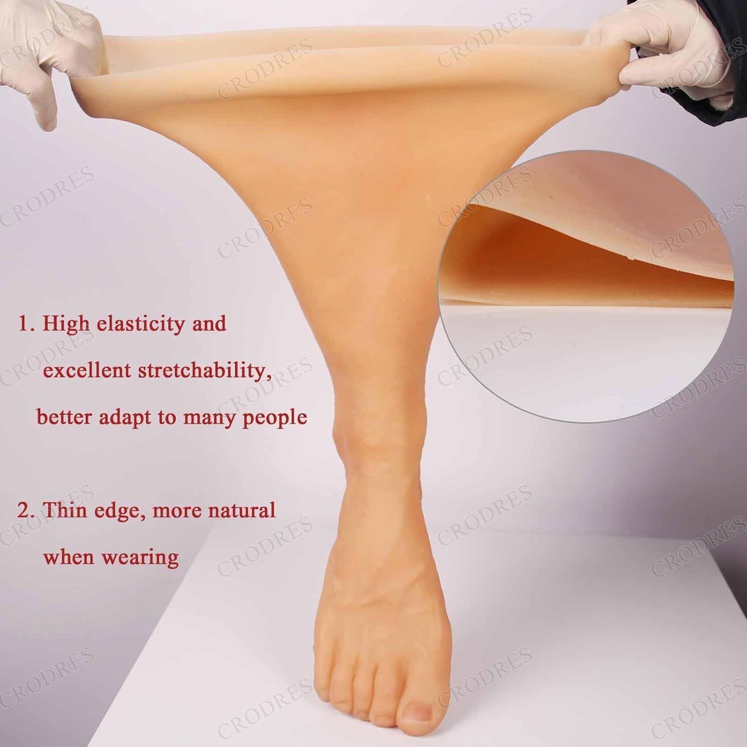 Funda de pies de silicona CRODRES - Realista y elástica