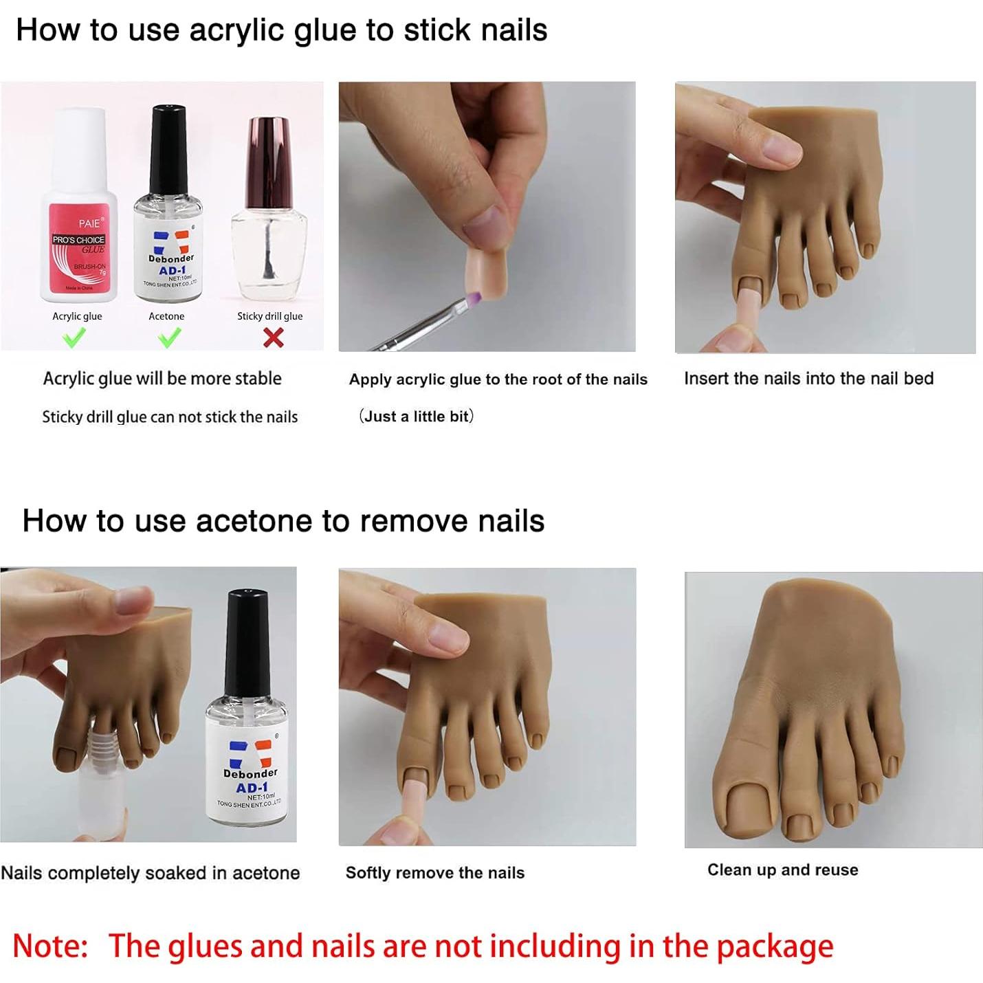 Maniquí de Pie de Silicona PPVWEY para Uñas Acrílicas