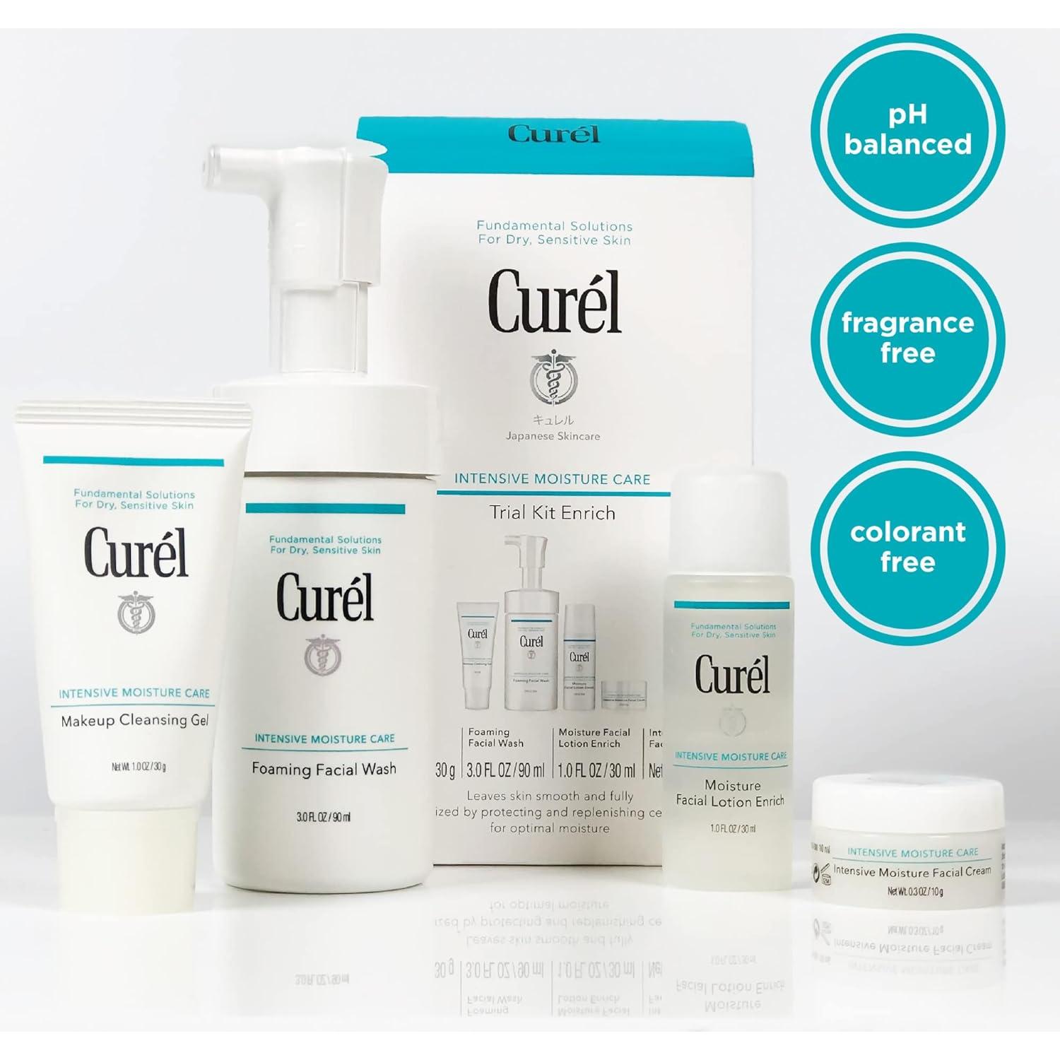 Kit de Cuidado Facial Curel Japonés para Piel Seca y Sensible