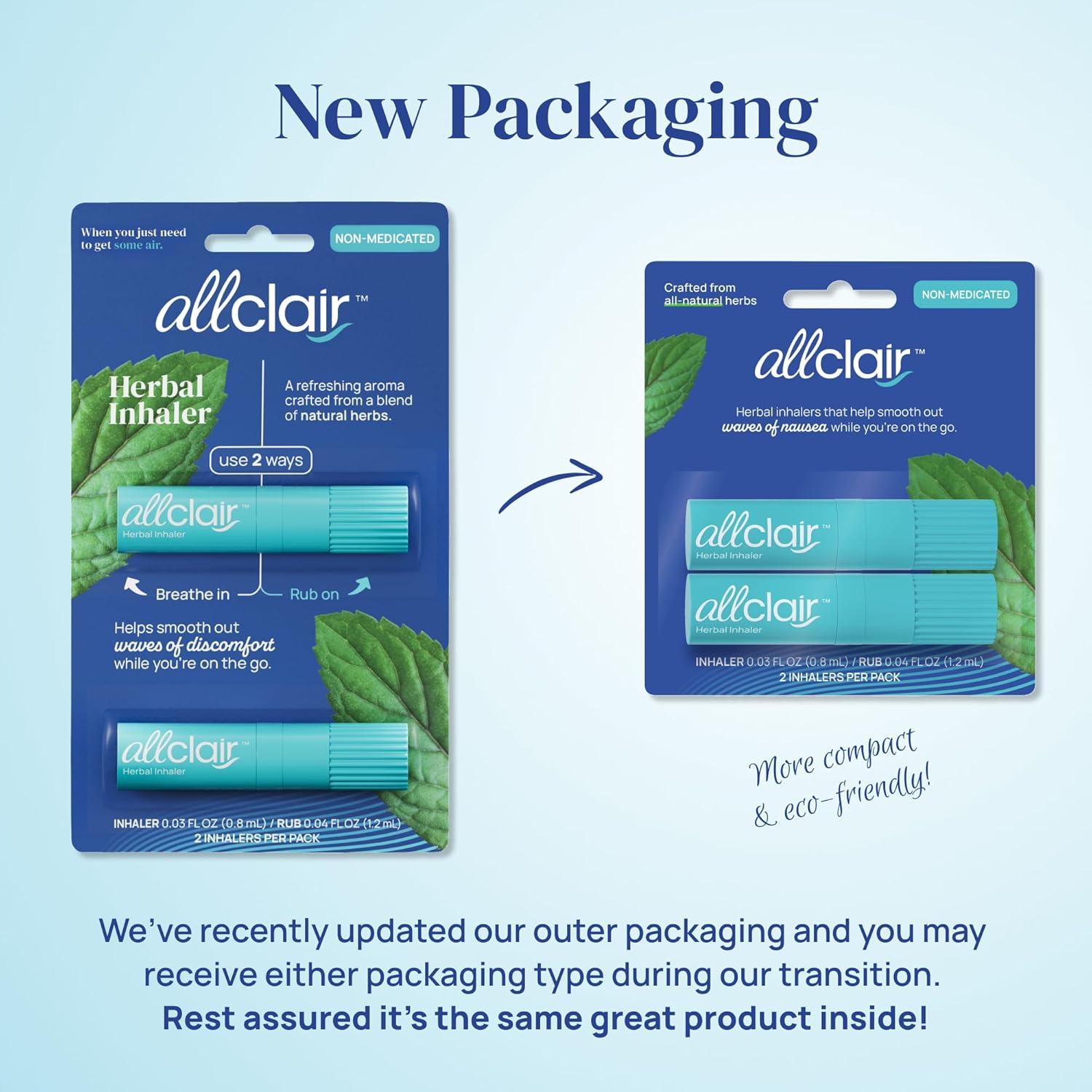 Inhalador Natural Allclair para Náuseas - Paquete de 2