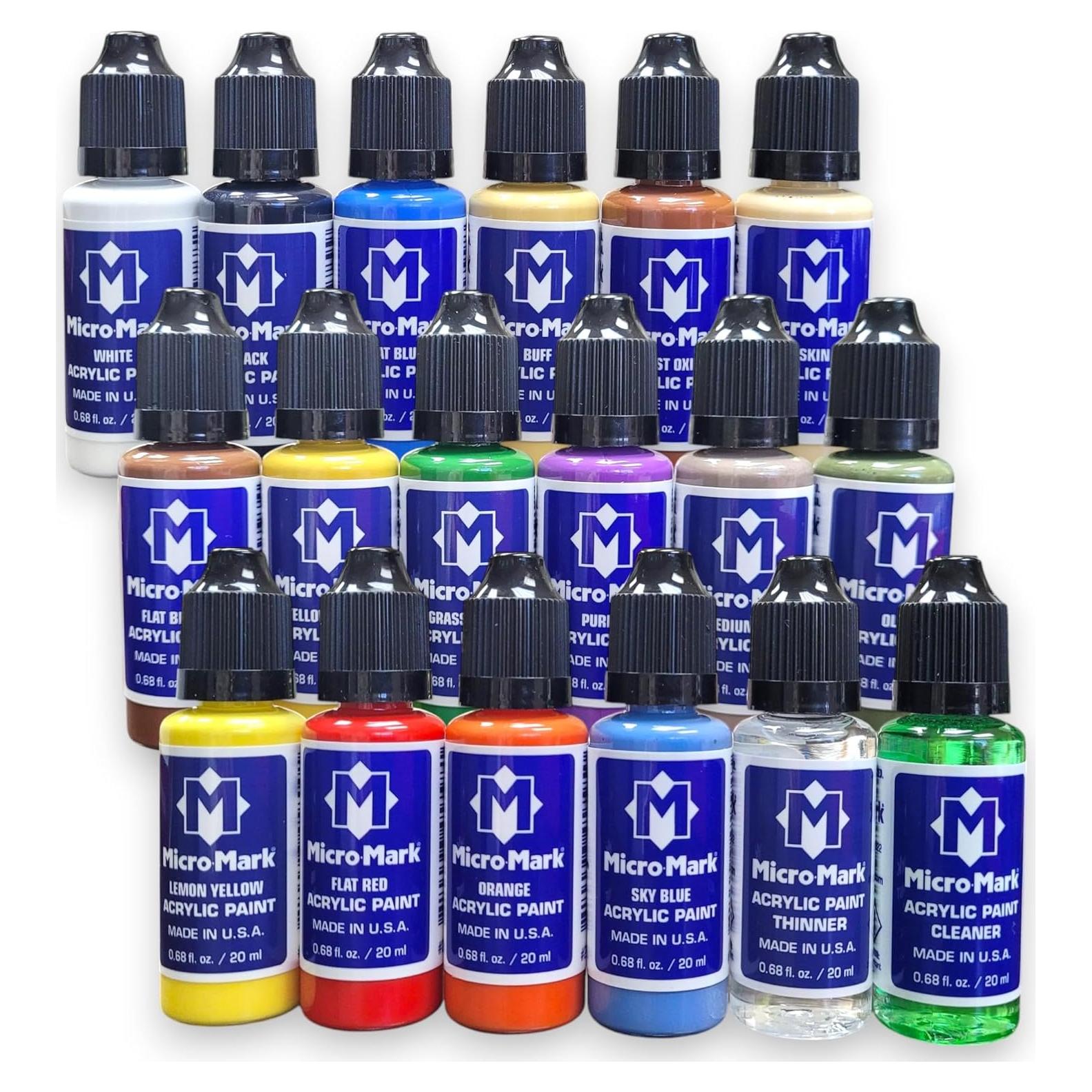 Juego de Pinturas Acrílicas Micro-Mark 18 Colores 532ml