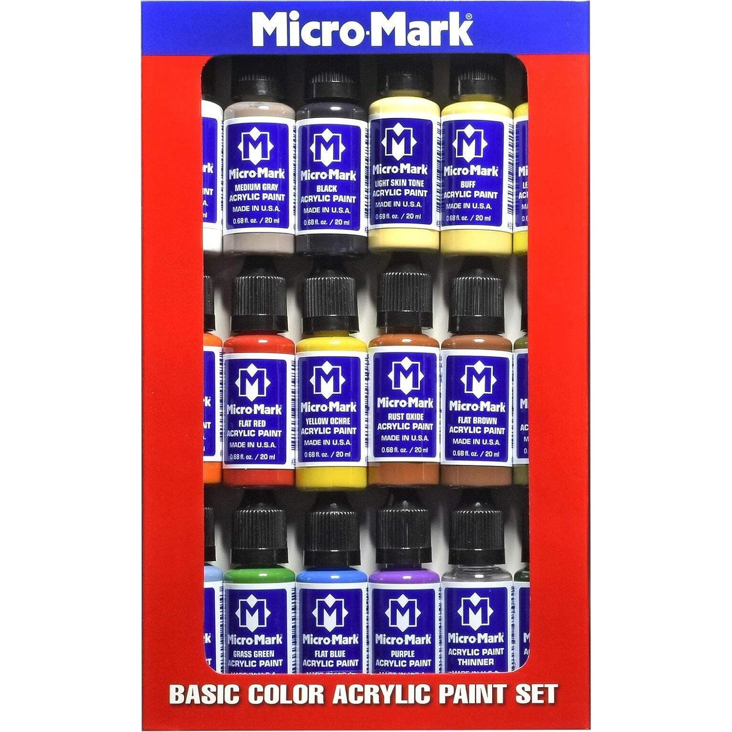 Juego de Pinturas Acrílicas Micro-Mark 18 Colores 532ml