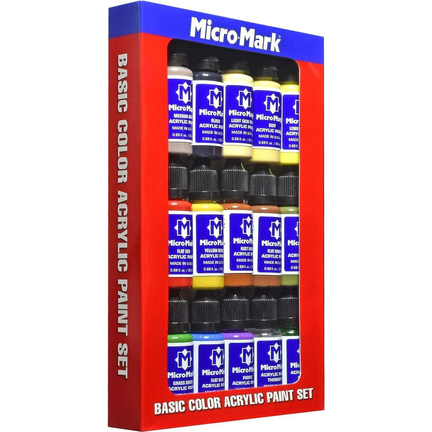Juego de Pinturas Acrílicas Micro-Mark 18 Colores 532ml
