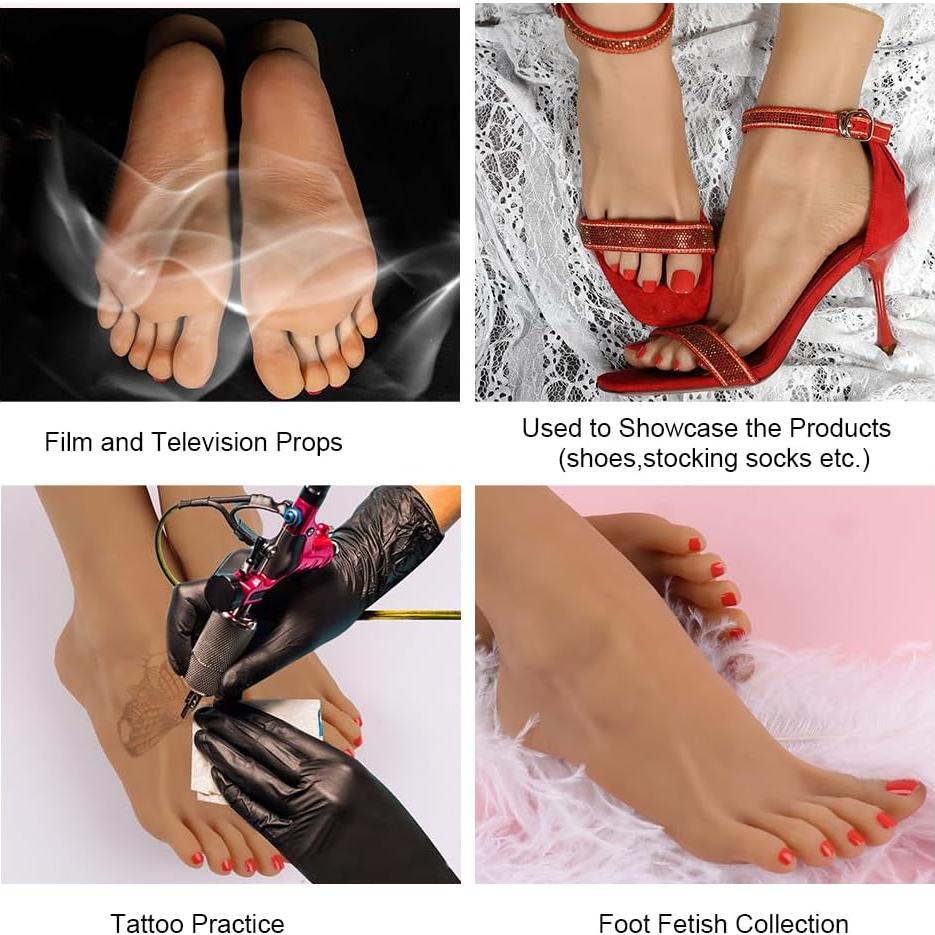 Pies de Silicona Realista TPE 22 cm para Exhibición