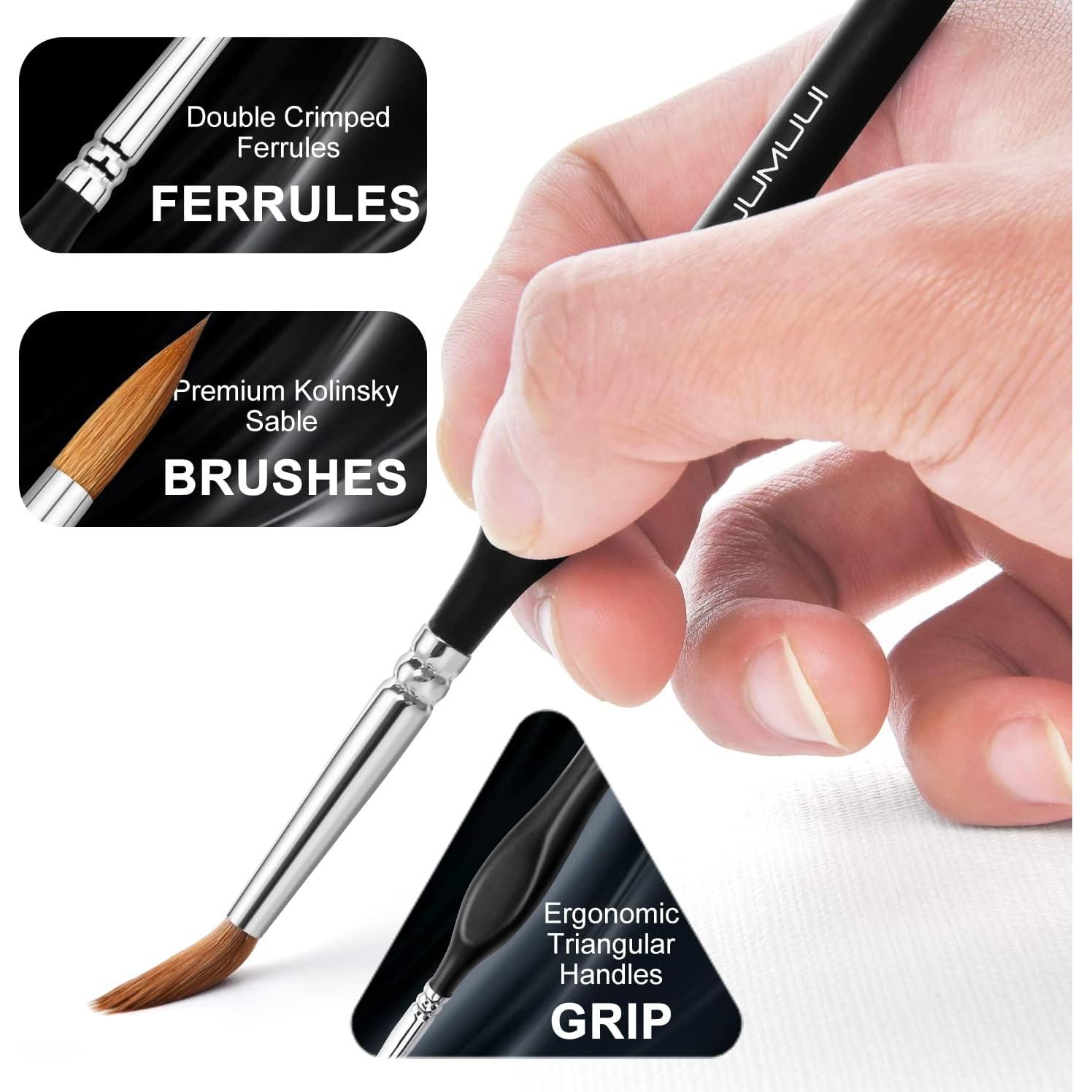 Set de 10 Pinceles de Acuarela Fuumuui Sable Kolinsky Detalle