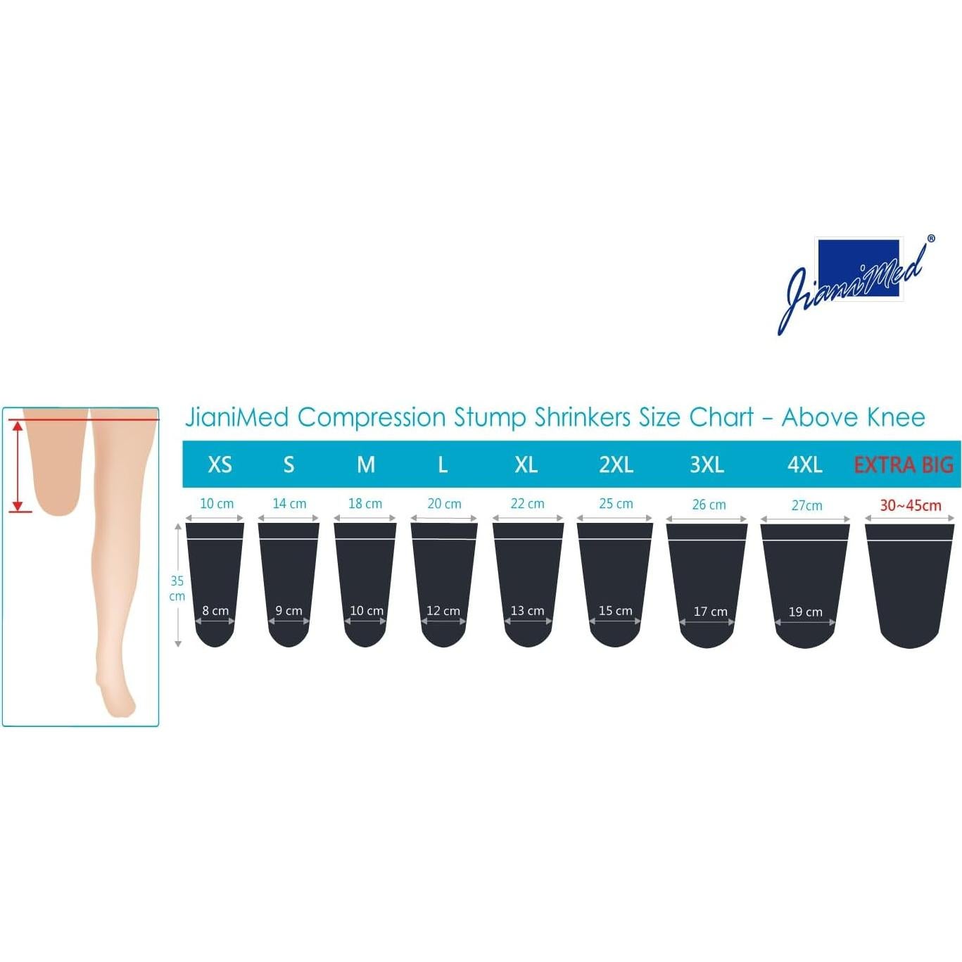 Reductores de muñón prostéticos JianiMed L 35cm negro