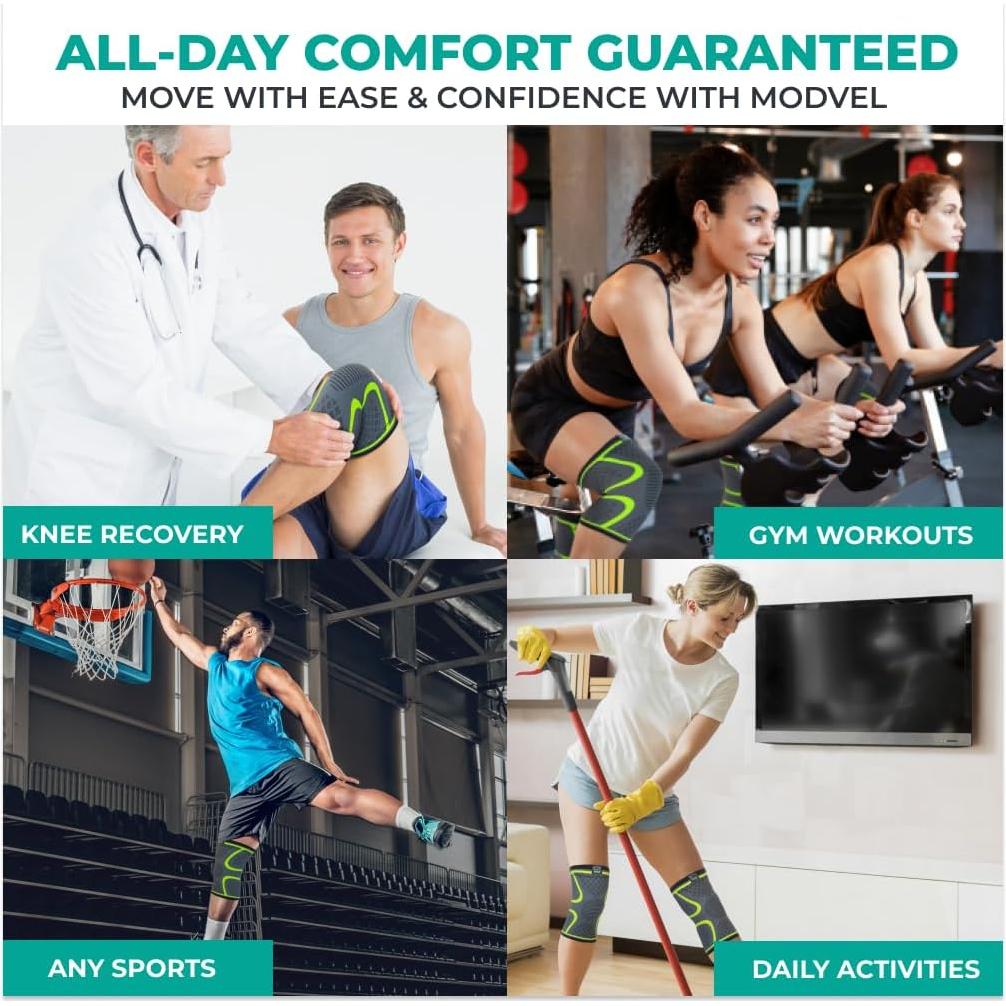 Faja de Compresión Rodilla Modvel Unisex XL Verde