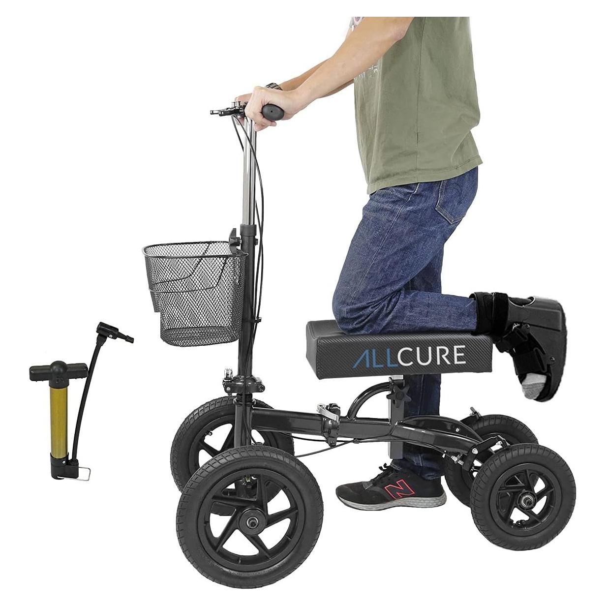 Scooter de Rodillo Cuádruple AllCure Plegable Negro 136 kg