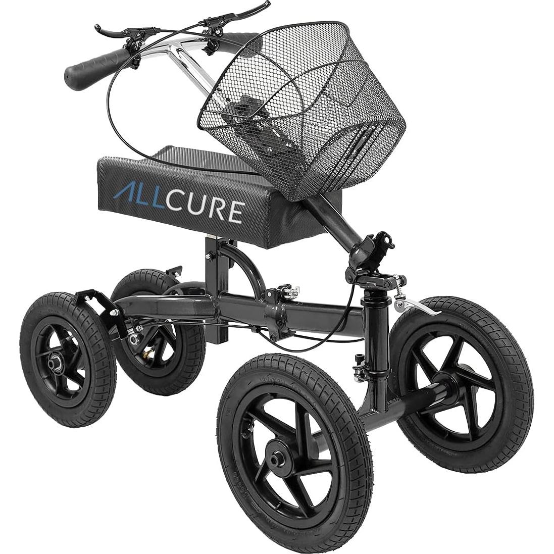 Scooter de Rodillo Cuádruple AllCure Plegable Negro 136 kg