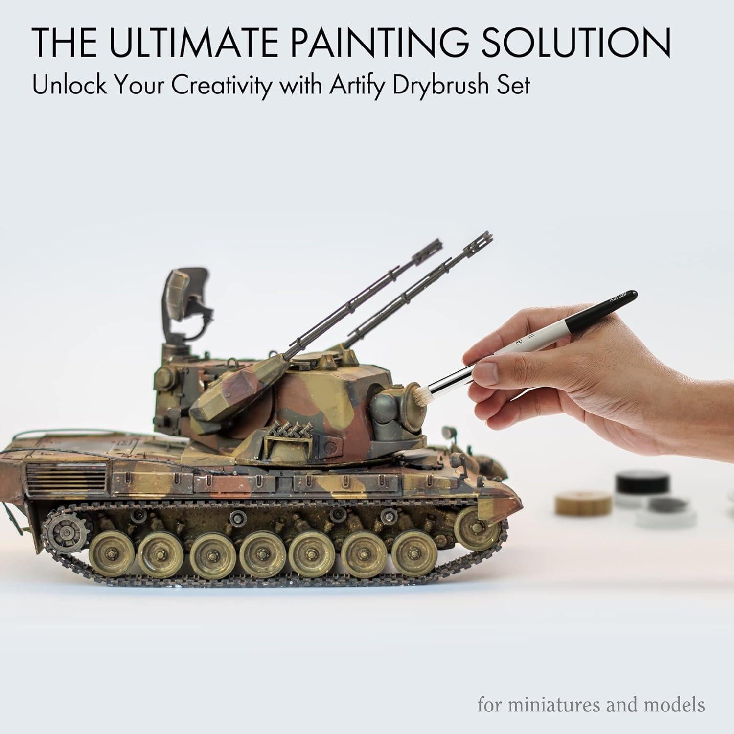 Juego de Pinceles Secos ARTIFY 5 Tamaños para Pintura