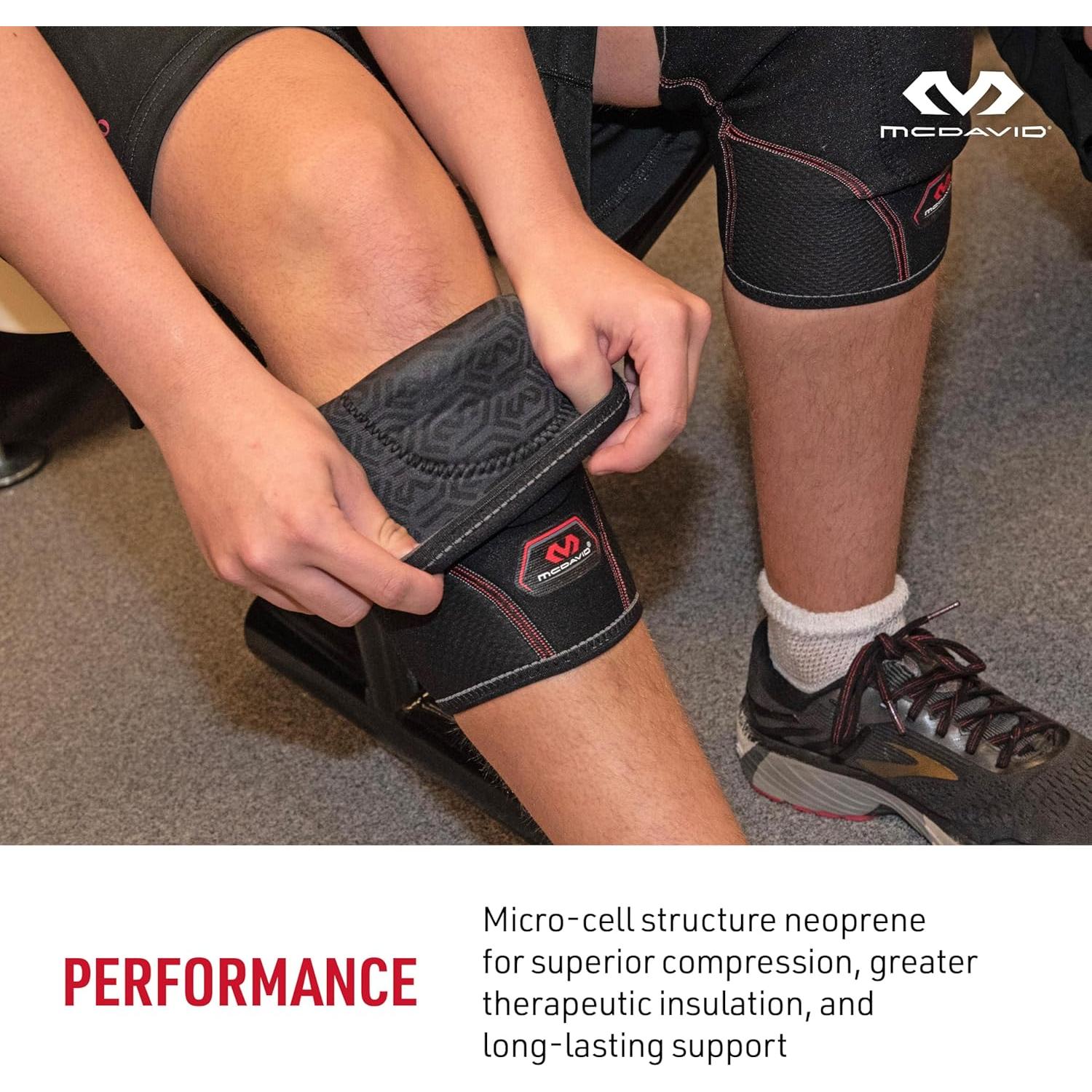 Funda de Rodilla McDavid 410 con Gel Sorbothane - Negro/Rojo