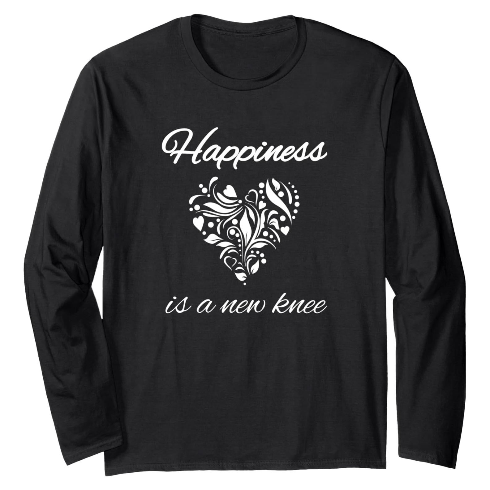 Camiseta Manga Larga Unisex Regalo Reemplazo Rodilla Felicidad