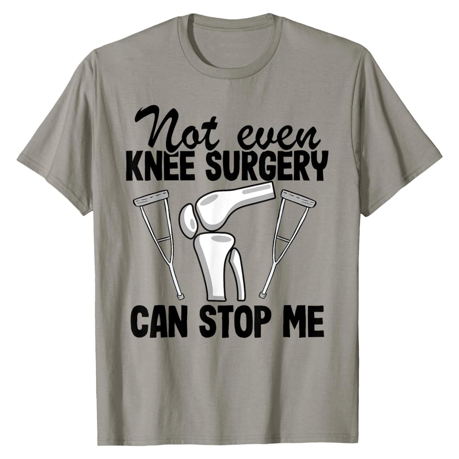 Camiseta divertida de recuperación cirugía rodilla hombres