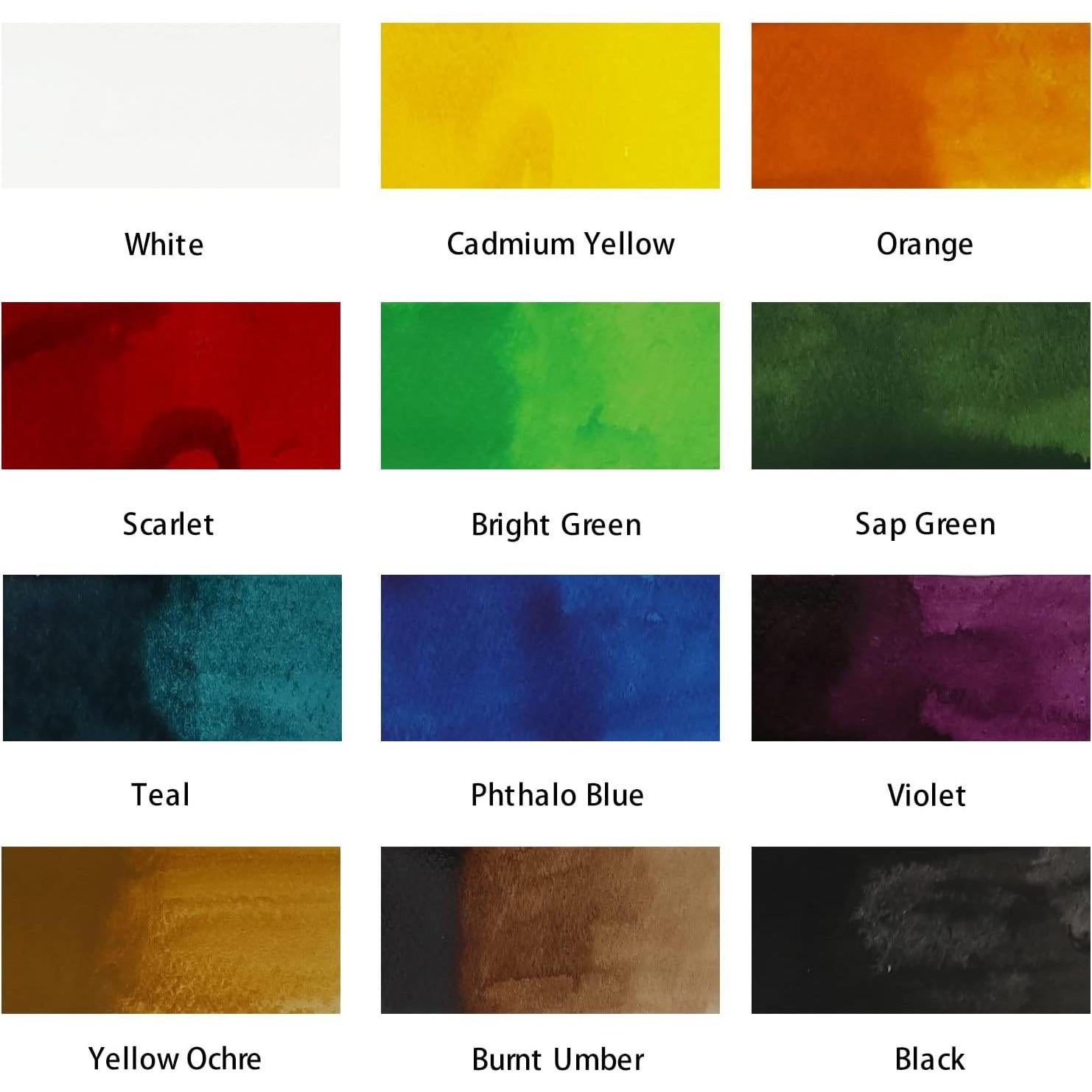 Tinta Acrílica Premium Mont Marte 12pc x 20ml Colores Esenciales